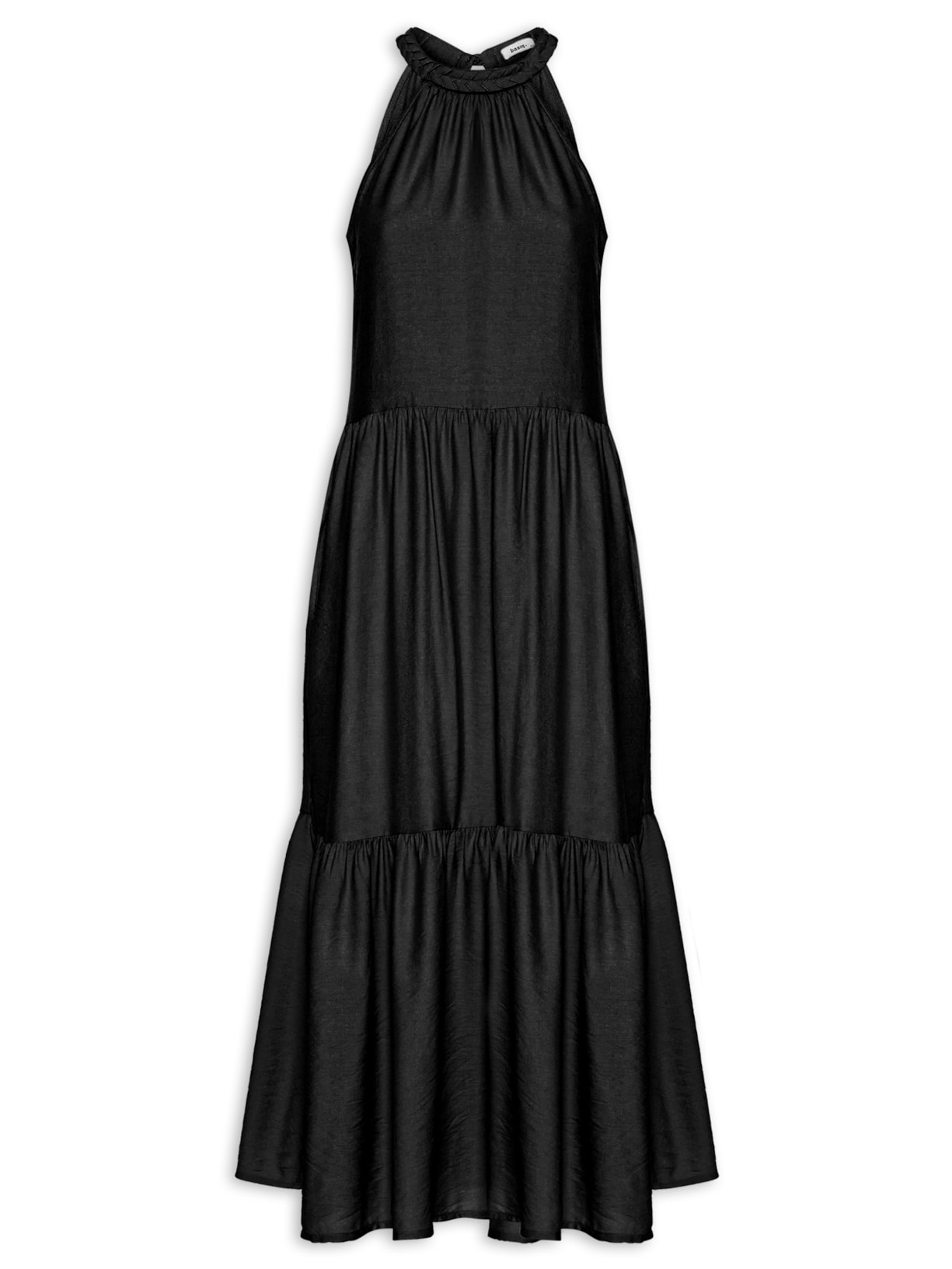 Vestido Feminino Midi Cava Americana - Preto