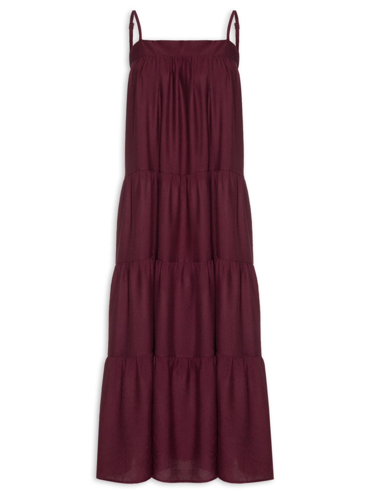 Vestido Feminino Midi Com Recortes - Vermelho