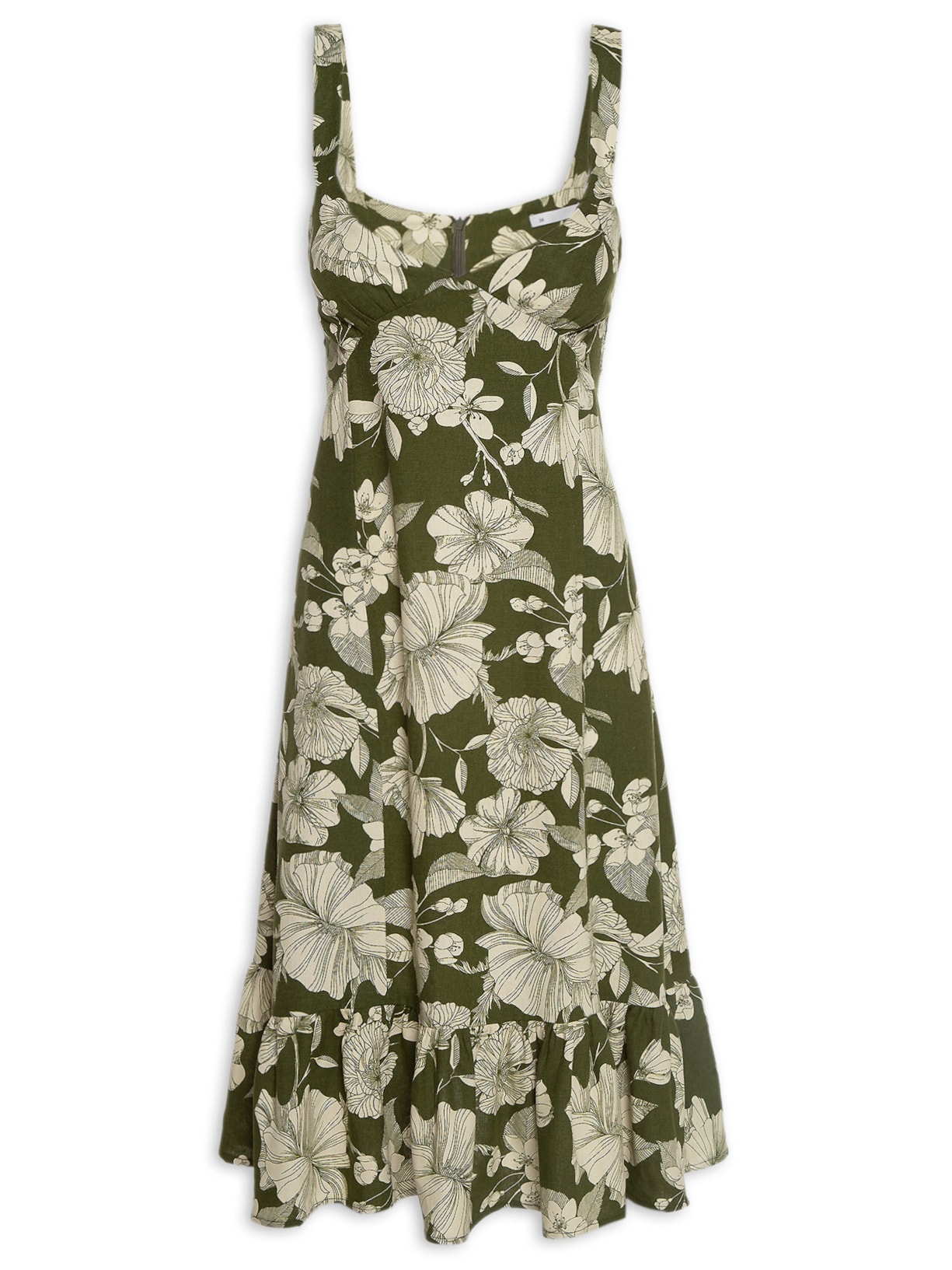 Vestido Feminino Midi Linho Misto - Verde