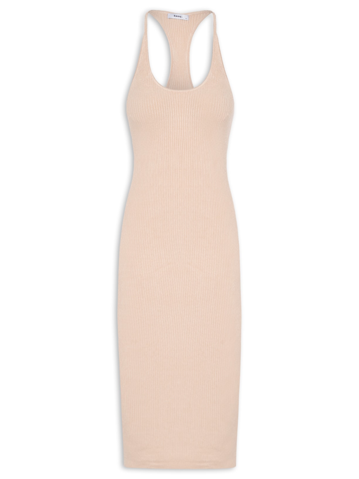 Vestido Feminino Midi Poliamida - Bege