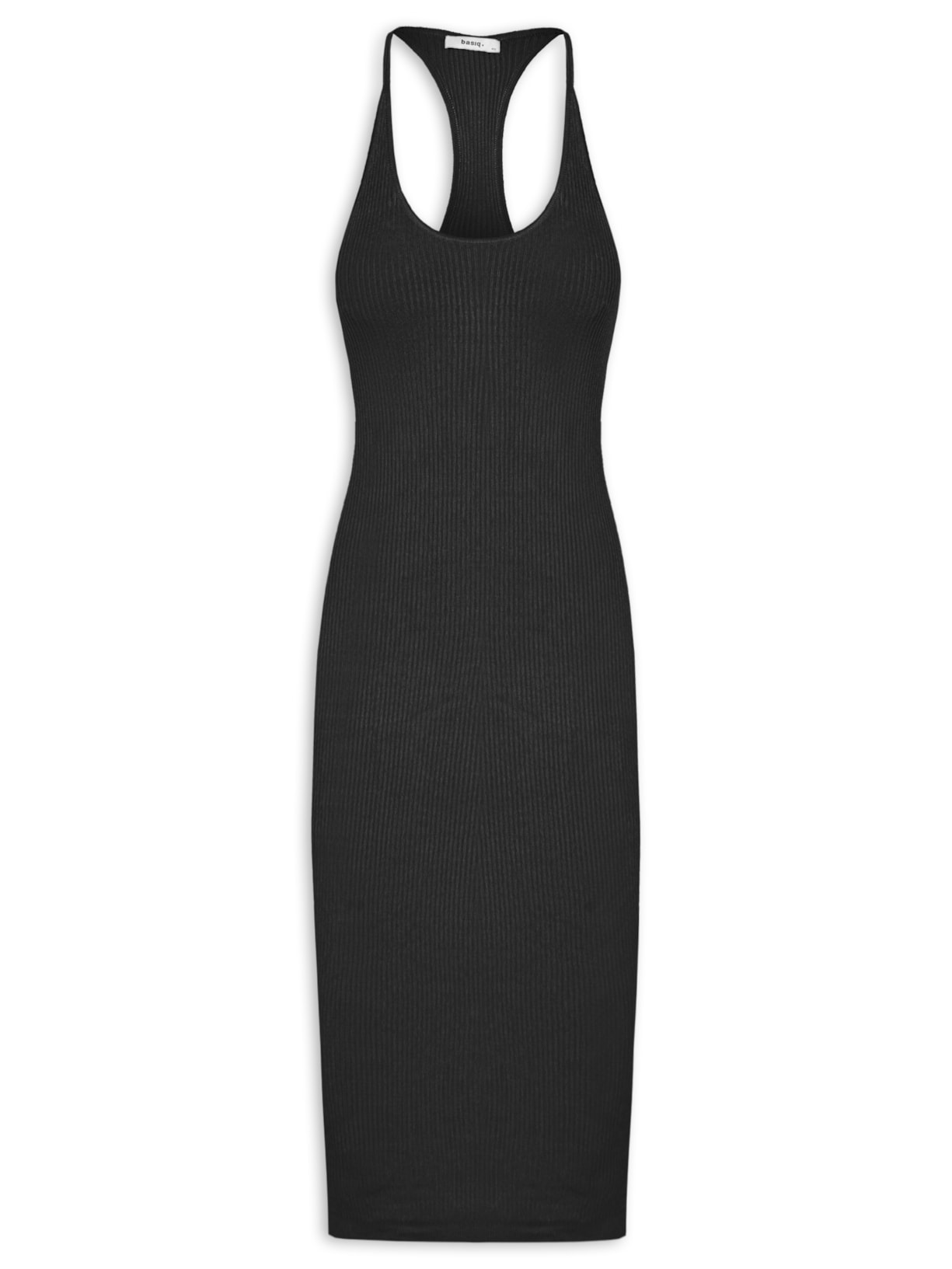 Vestido Feminino Midi Poliamida - Preto
