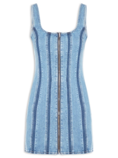 Vestido Feminino Seamed Zip - Azul