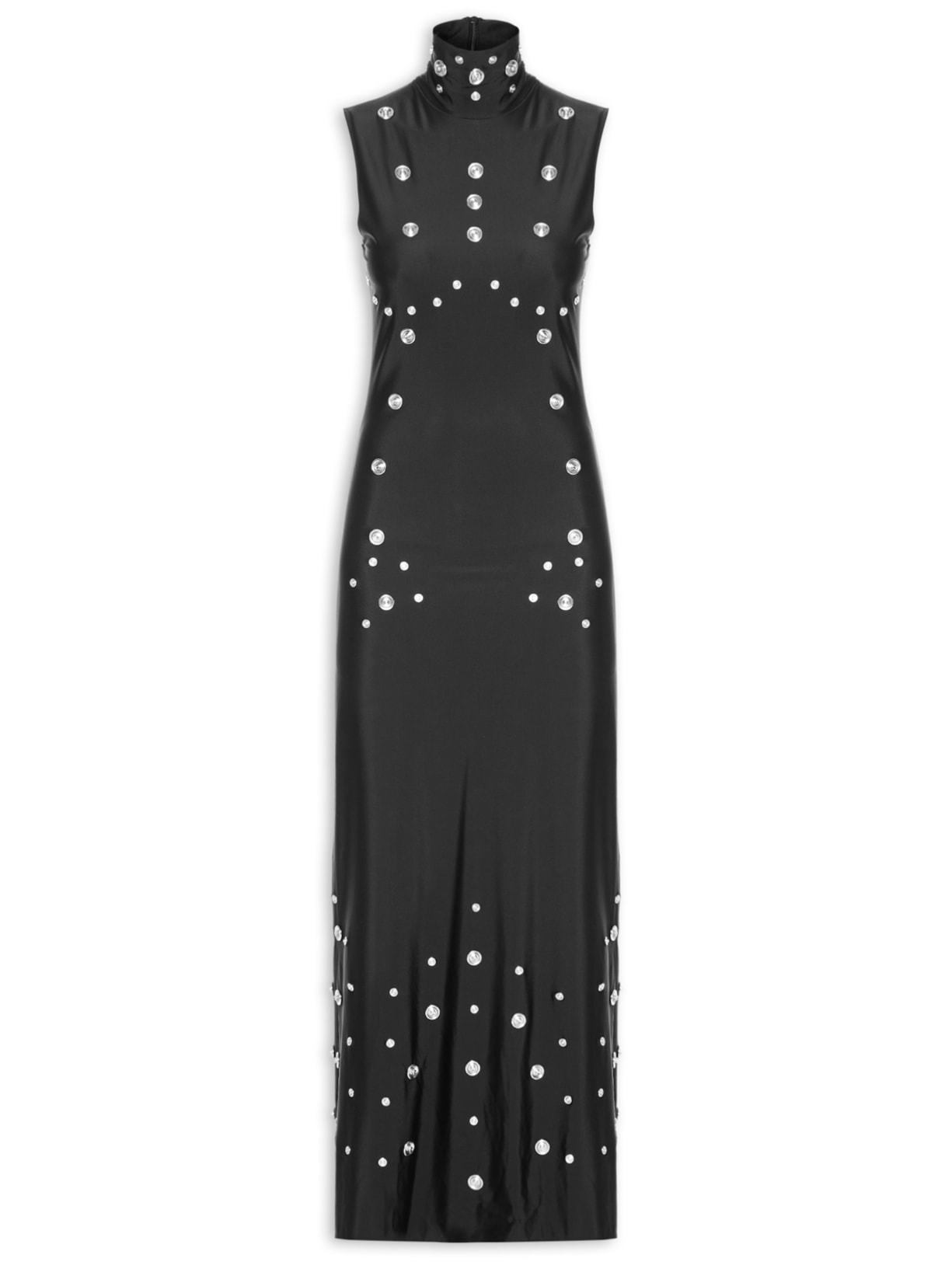 Vestido Feminino Sleeveless Snaps - Preto