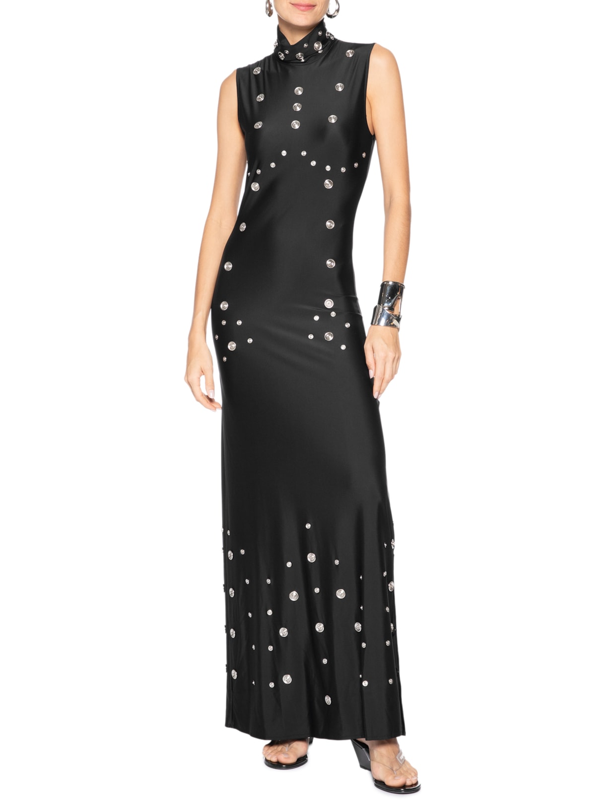 Vestido Feminino Sleeveless Snaps Preto Coperni