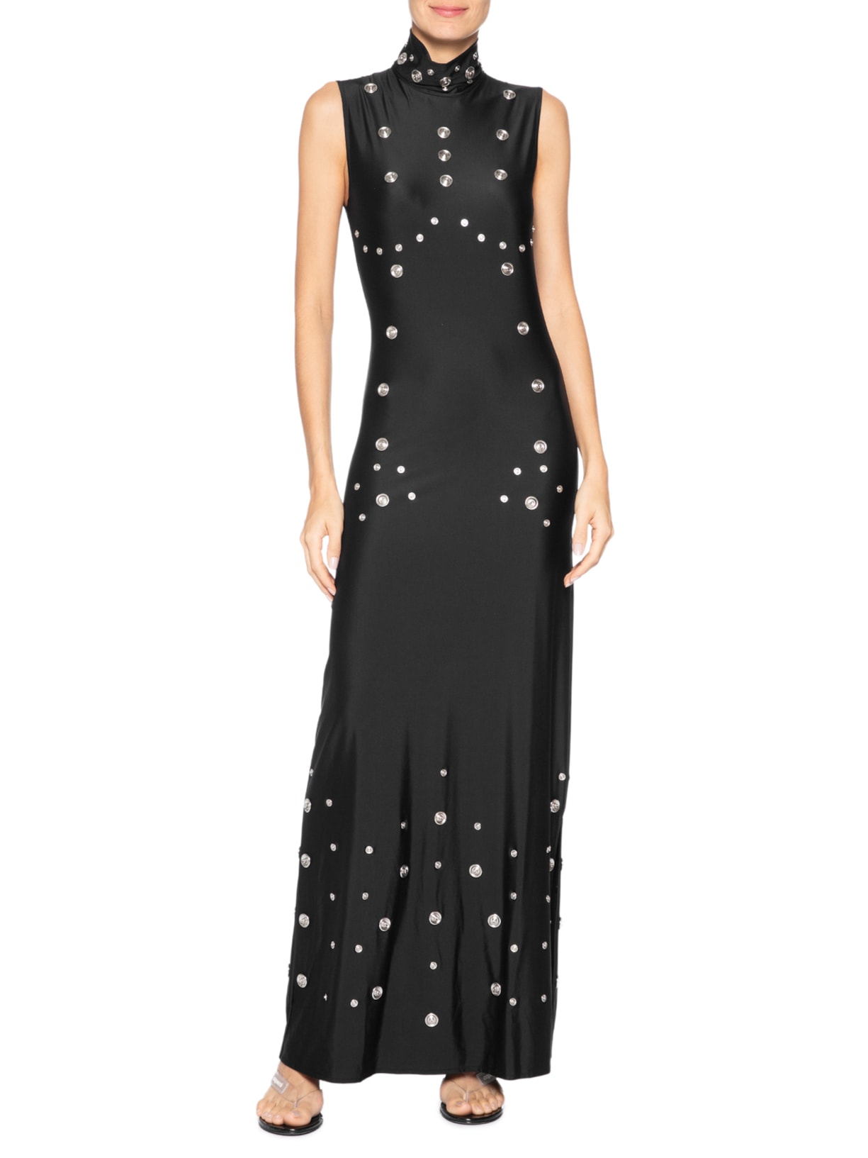 Vestido Feminino Sleeveless Snaps Preto Coperni