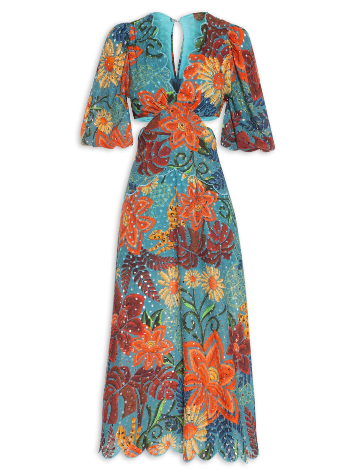 Vestido Festone Encanto De Abacaxi - Azul