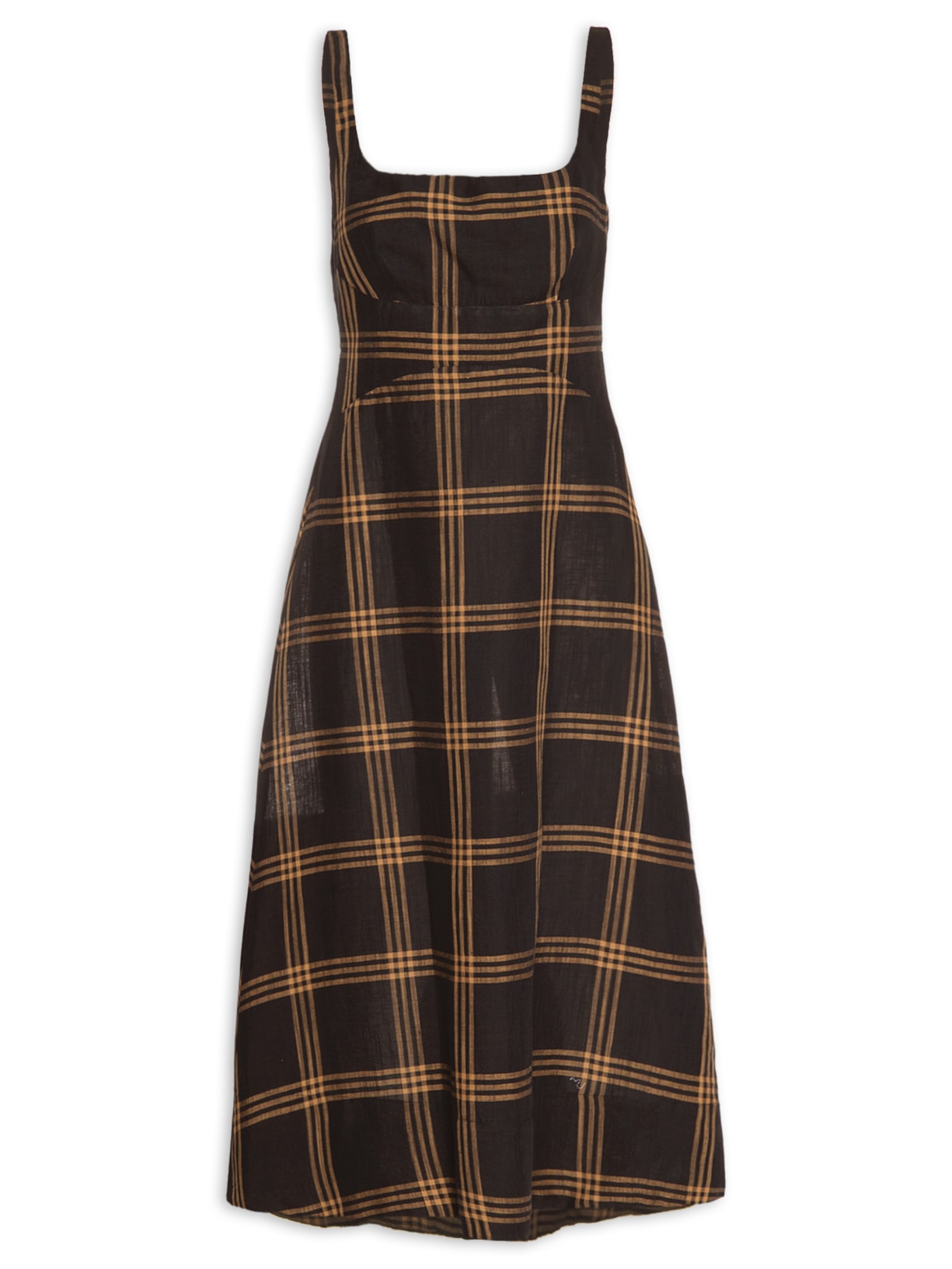 Vestido Fio Tinto Crossed Midi - Preto