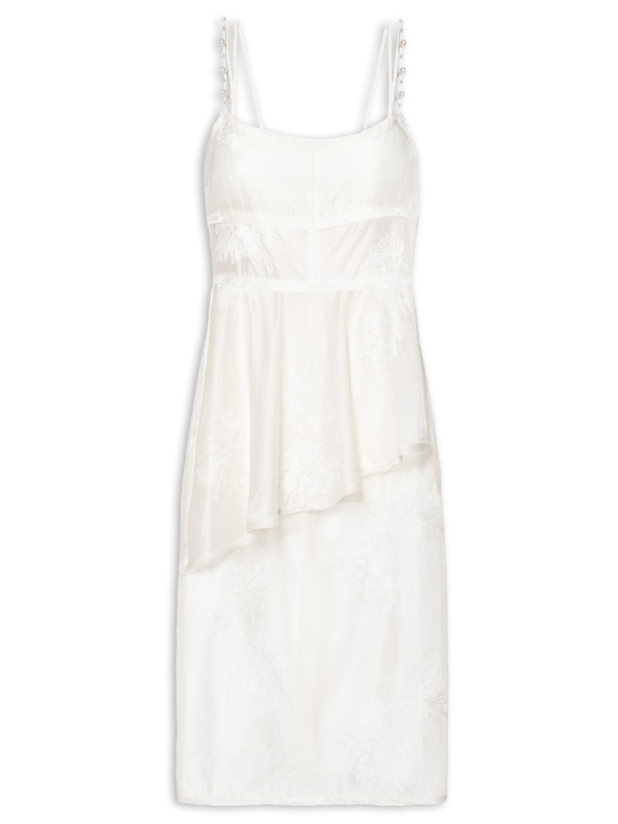 Vestido Fiori Midi - Branco