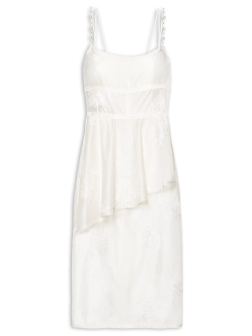 Vestido Fiori Midi - Branco