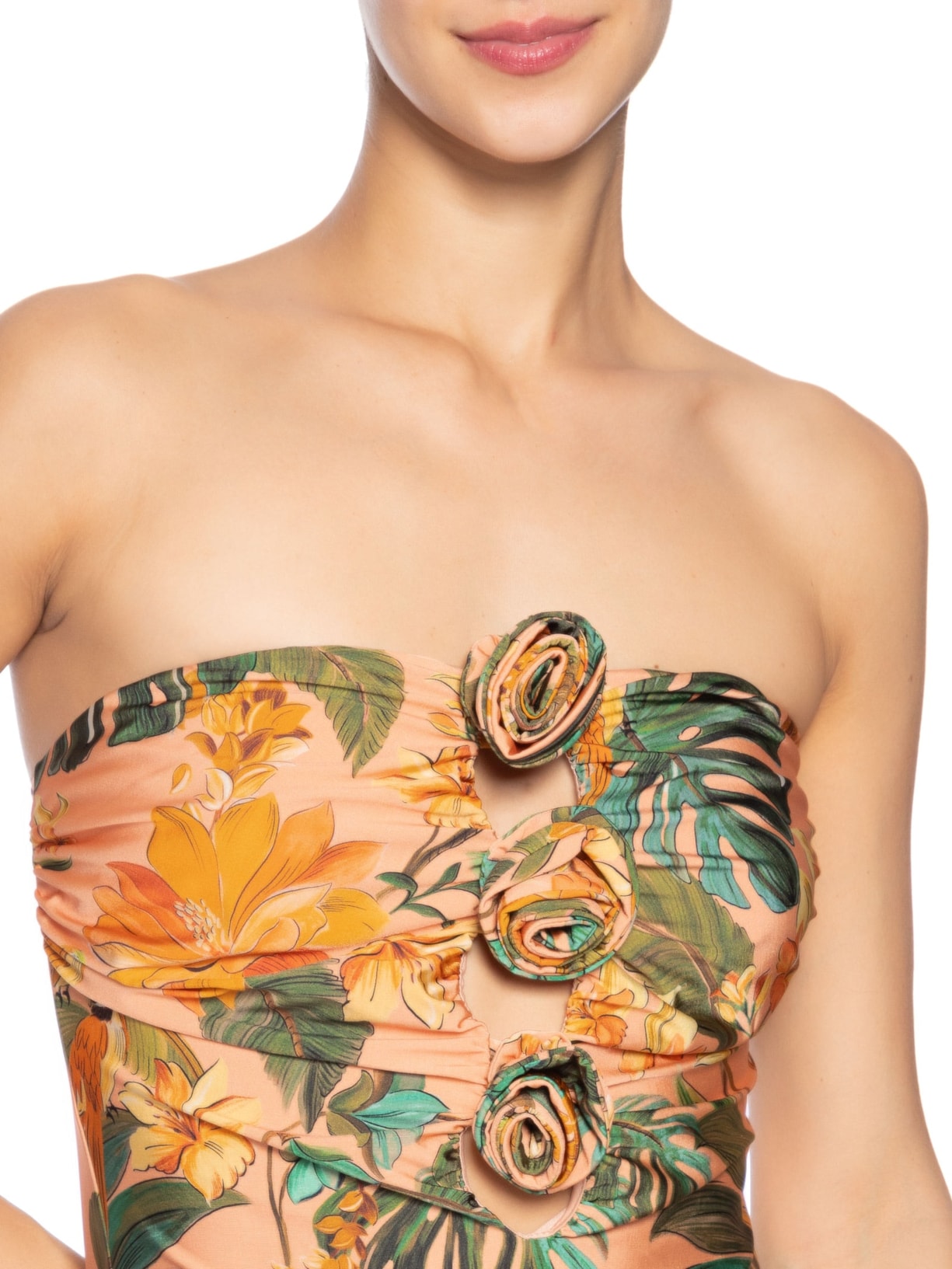 Vestido Flor Cantos Dos Pássaros Laranja Farm