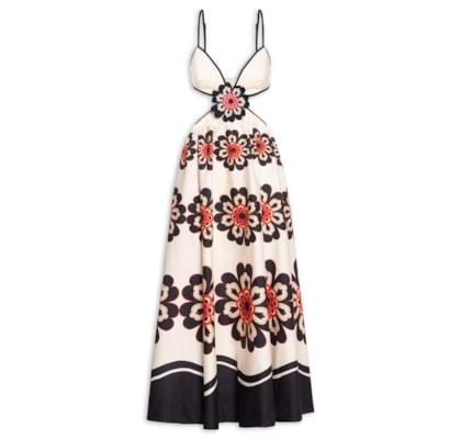 Vestido Flor Fiorella - Bege