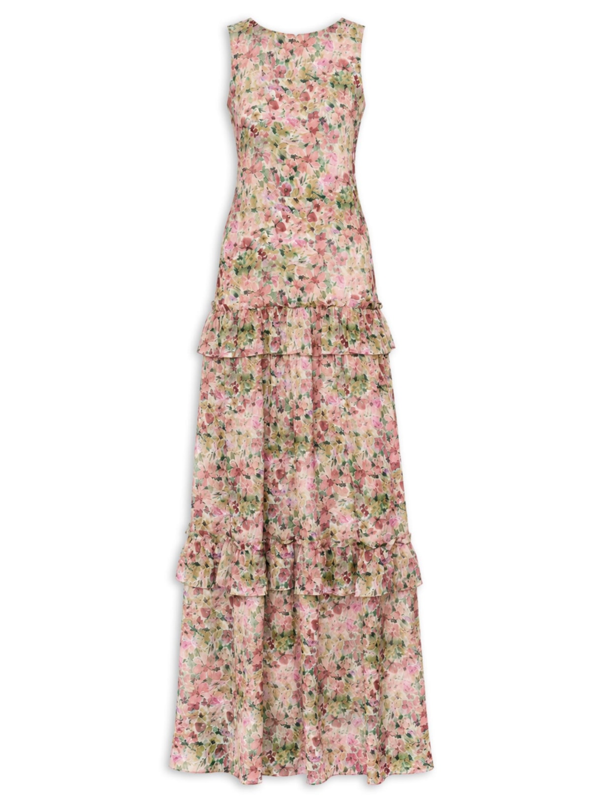 Vestido Flora Longo V27 Rosa Mixed