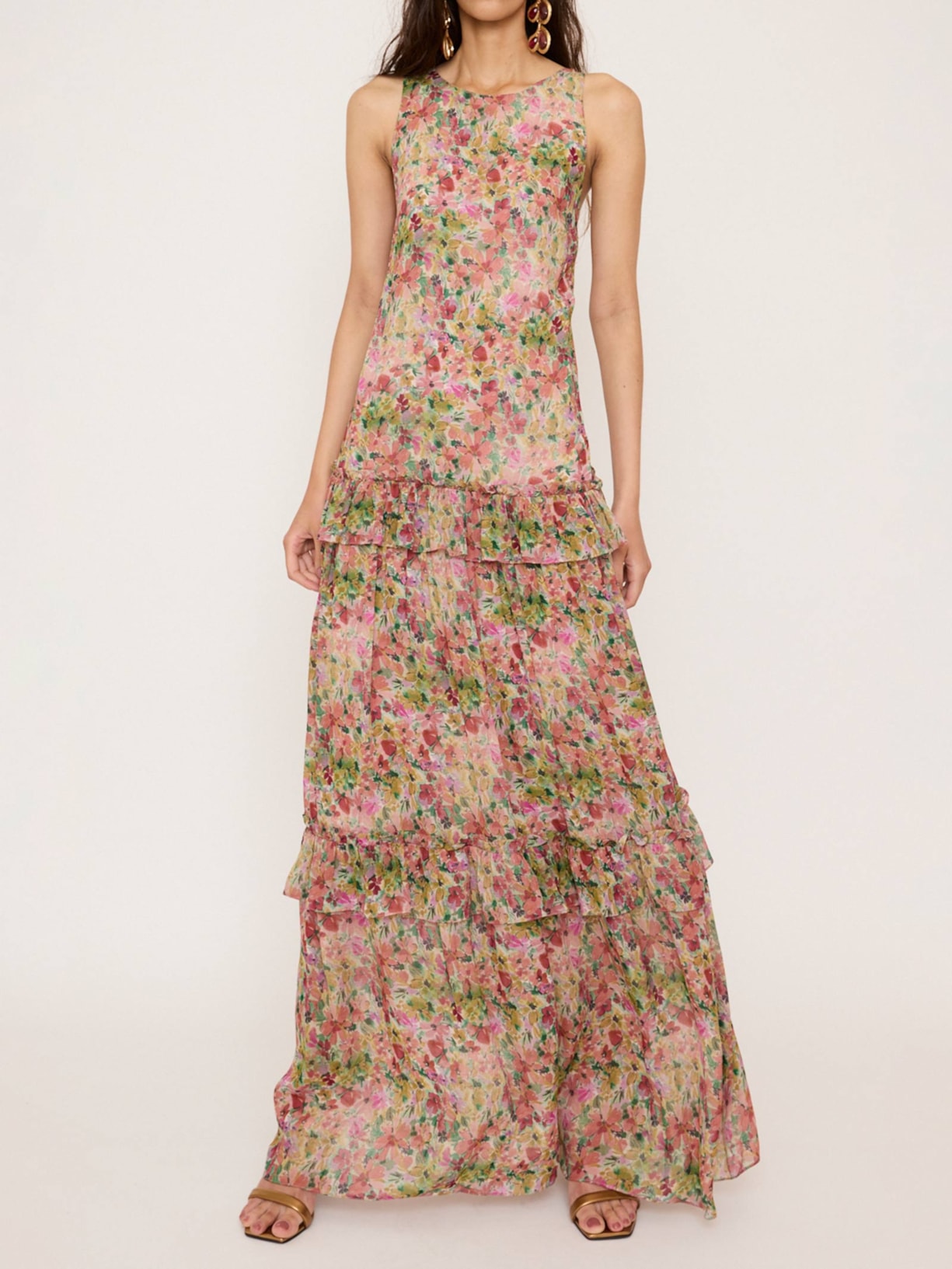 Vestido Flora Longo V27 Rosa Mixed