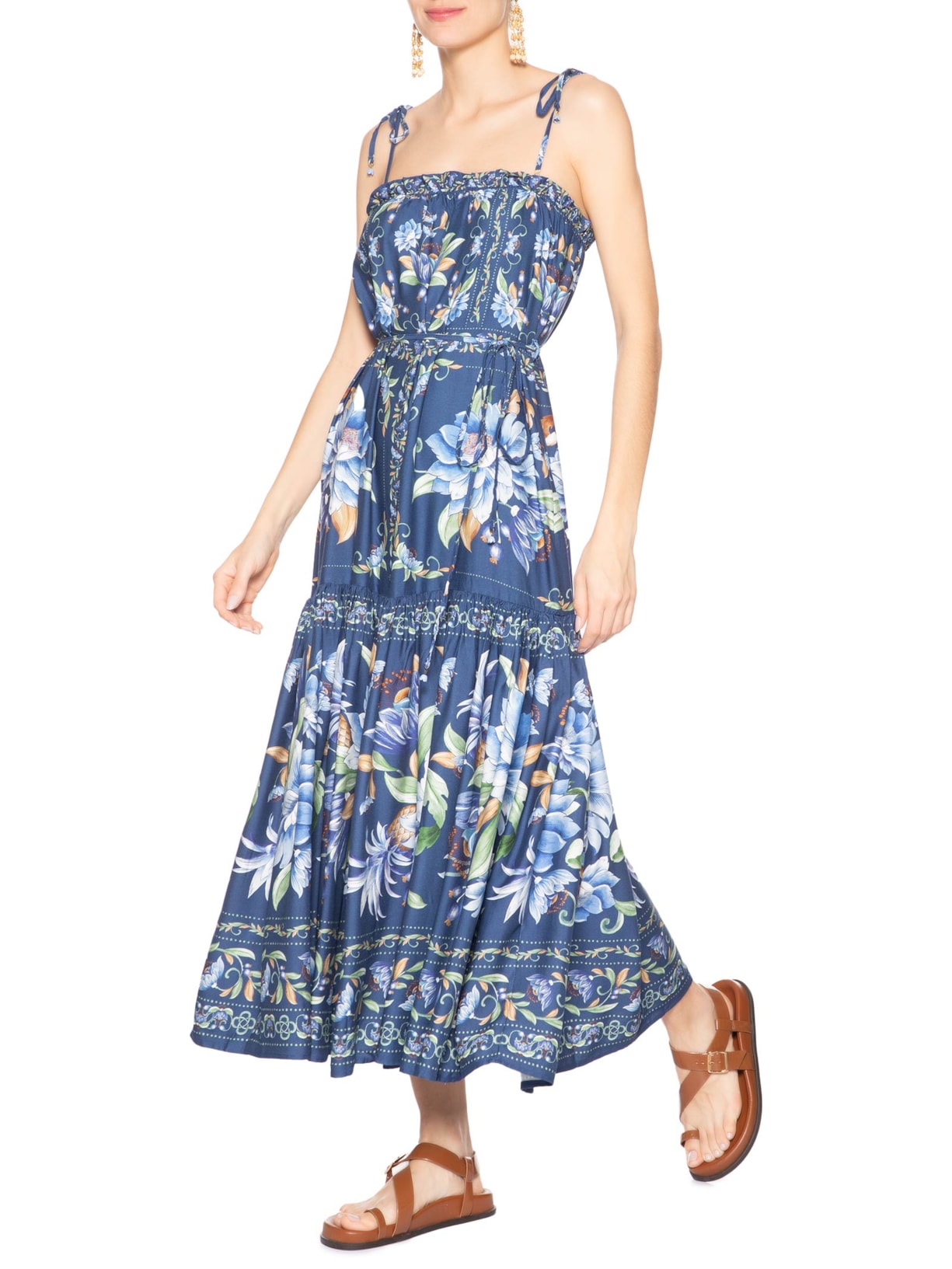 Vestido Floral Ana Azul Farm