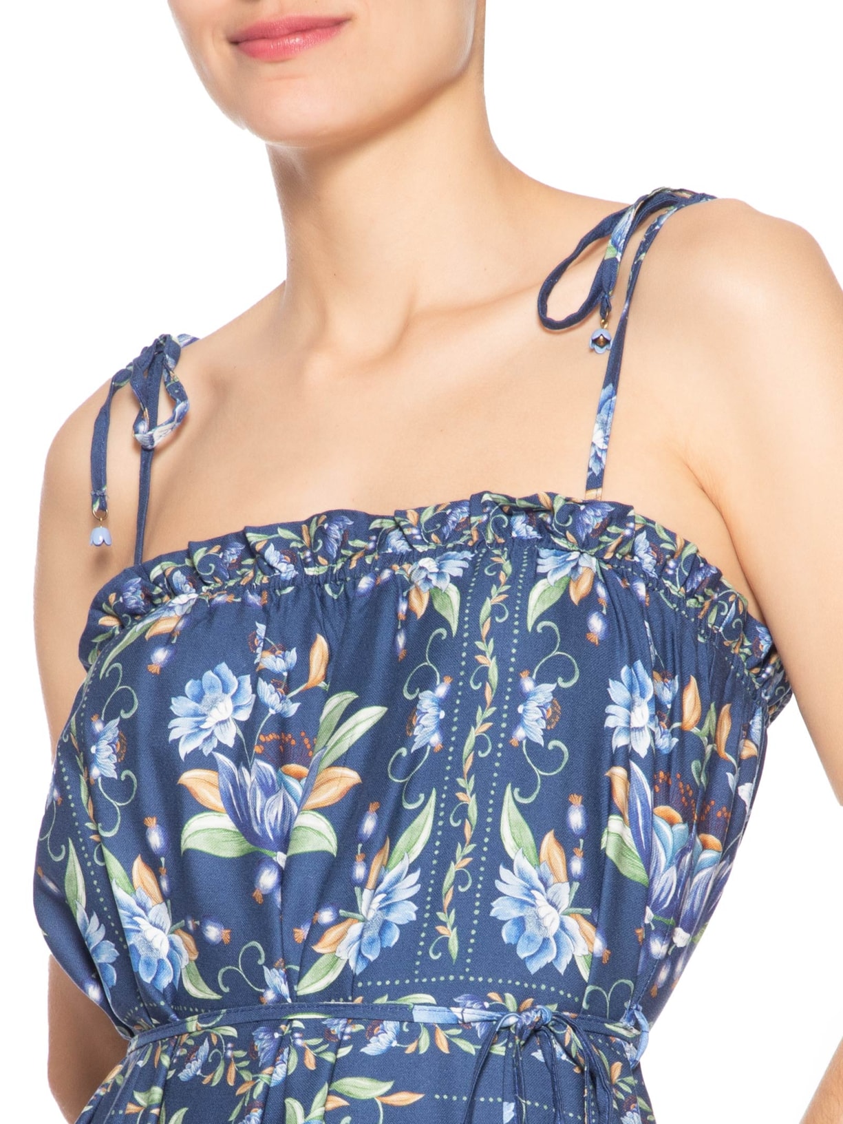 Vestido Floral Ana Azul Farm