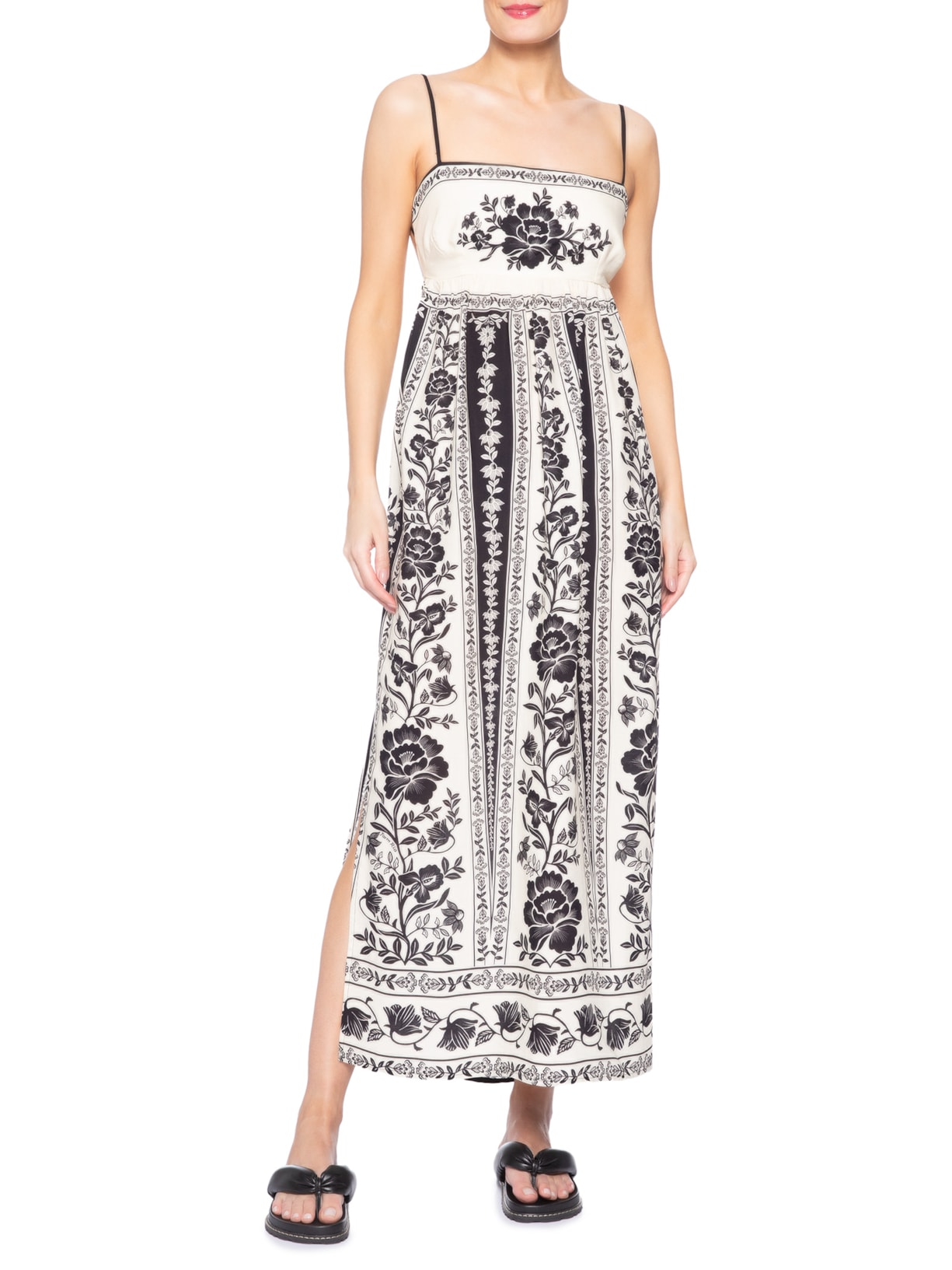Vestido Floral Delicado Preto Farm