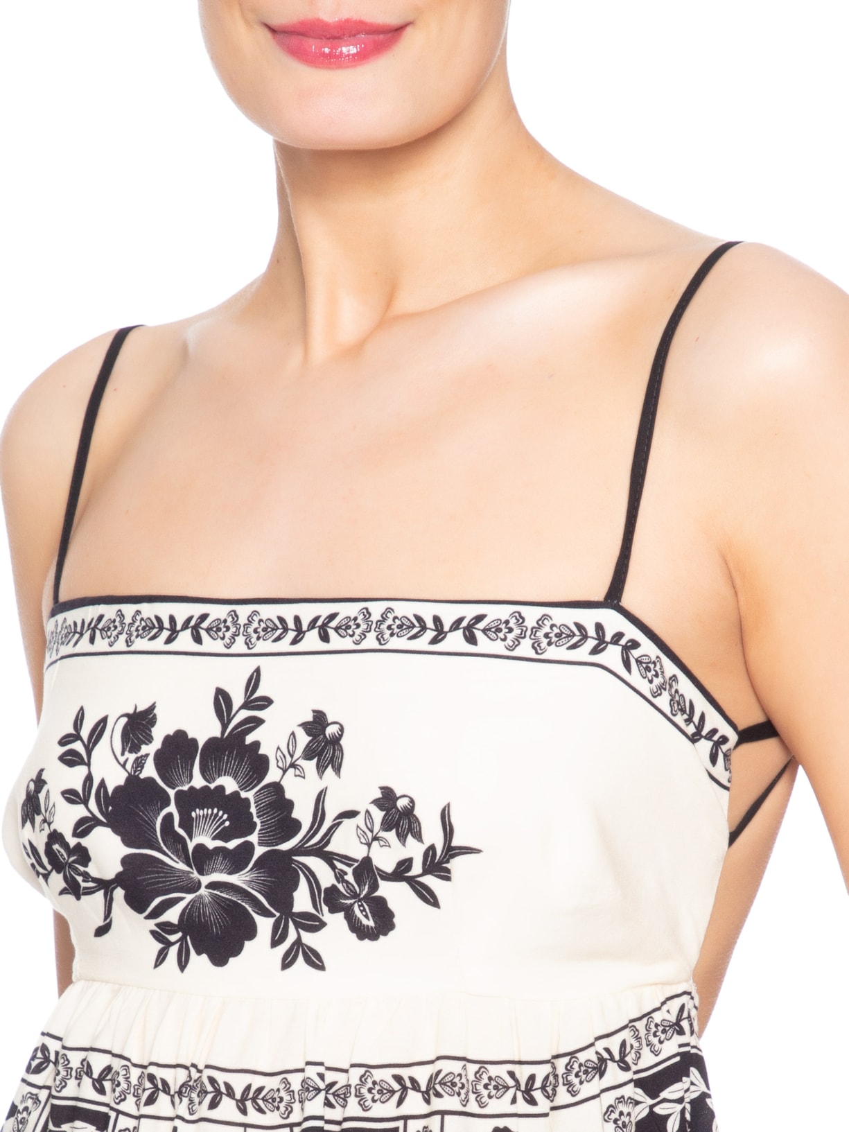 Vestido Floral Delicado Preto Farm