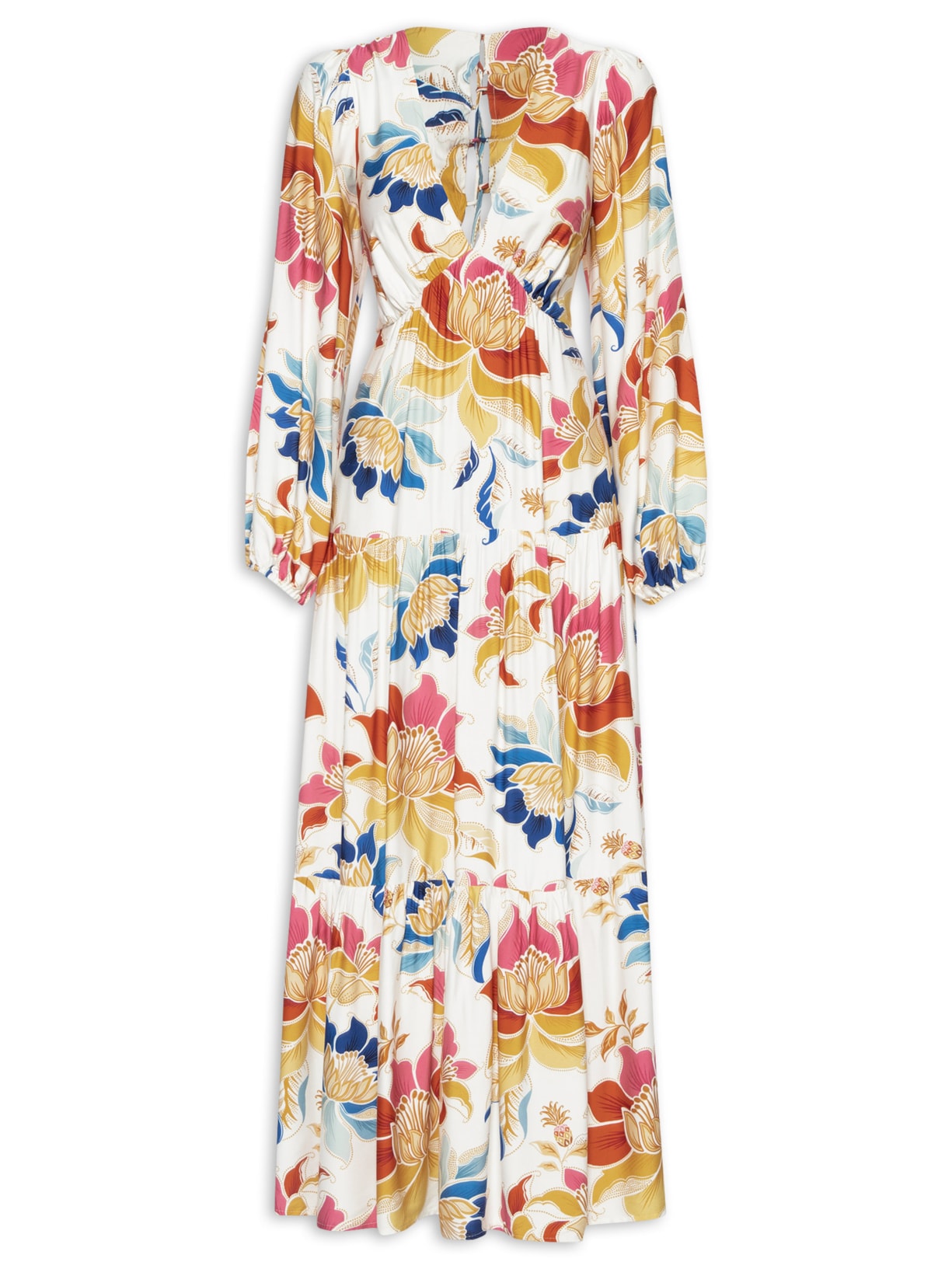 Vestido Floral Majestoso - Branco