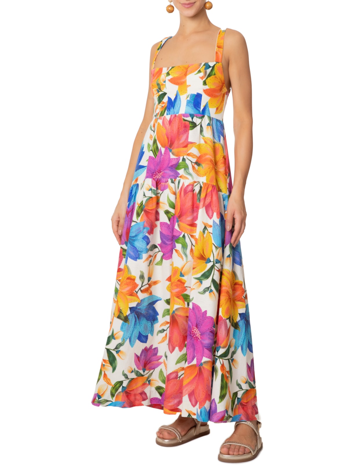 Vestido Floral Maria Azul Farm