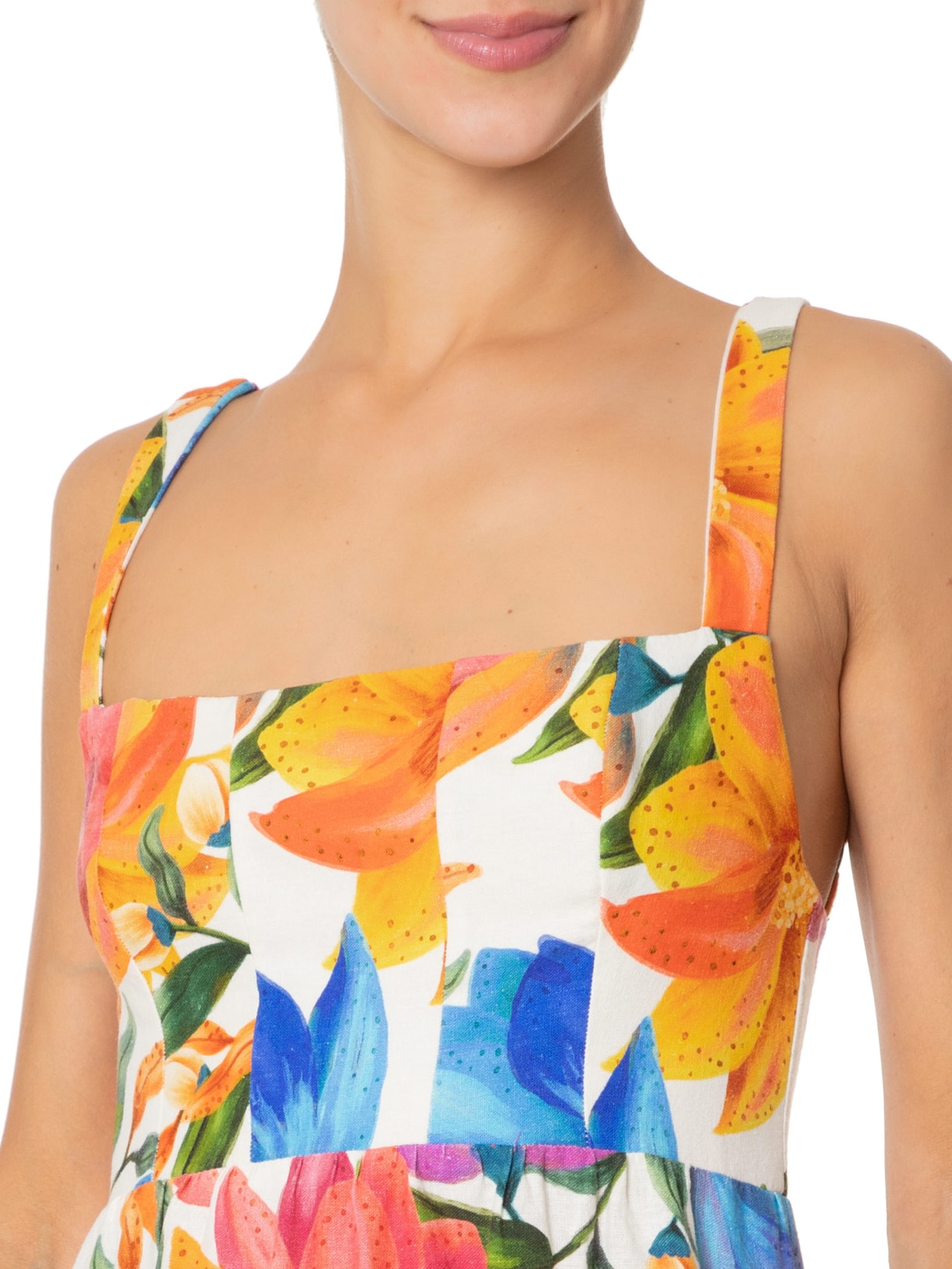 Vestido Floral Maria Azul Farm