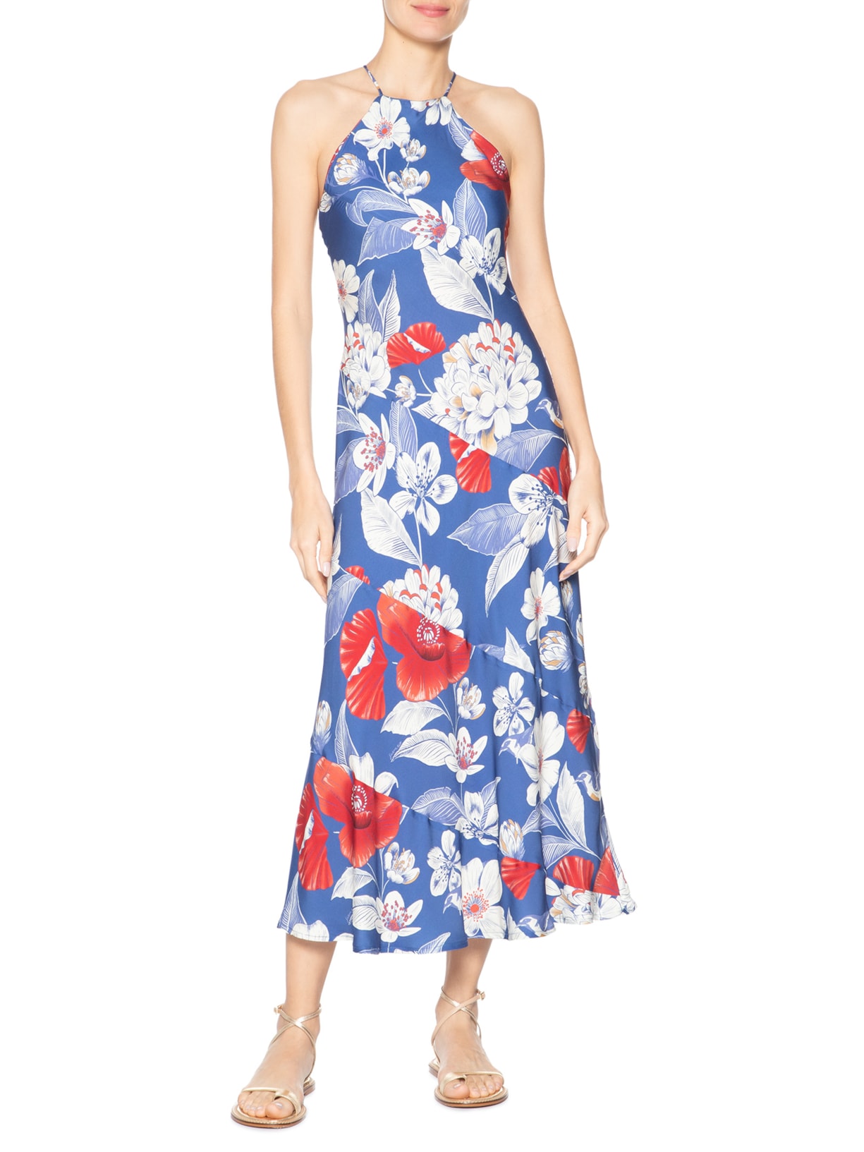 Vestido Floral Vera Azul Farm