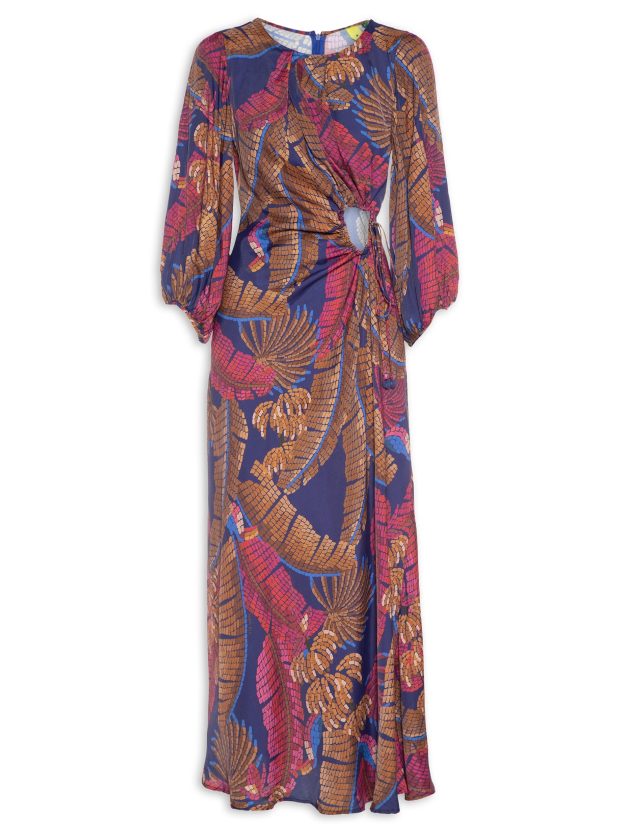 Vestido Floresta Mosaico - Azul