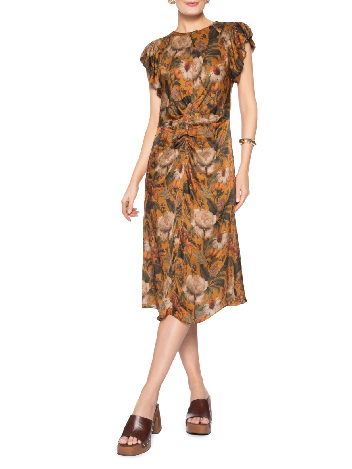 Vestido Flower Woods I26 Amarelo Mixed