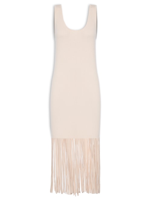 Vestido Franja - Bege
