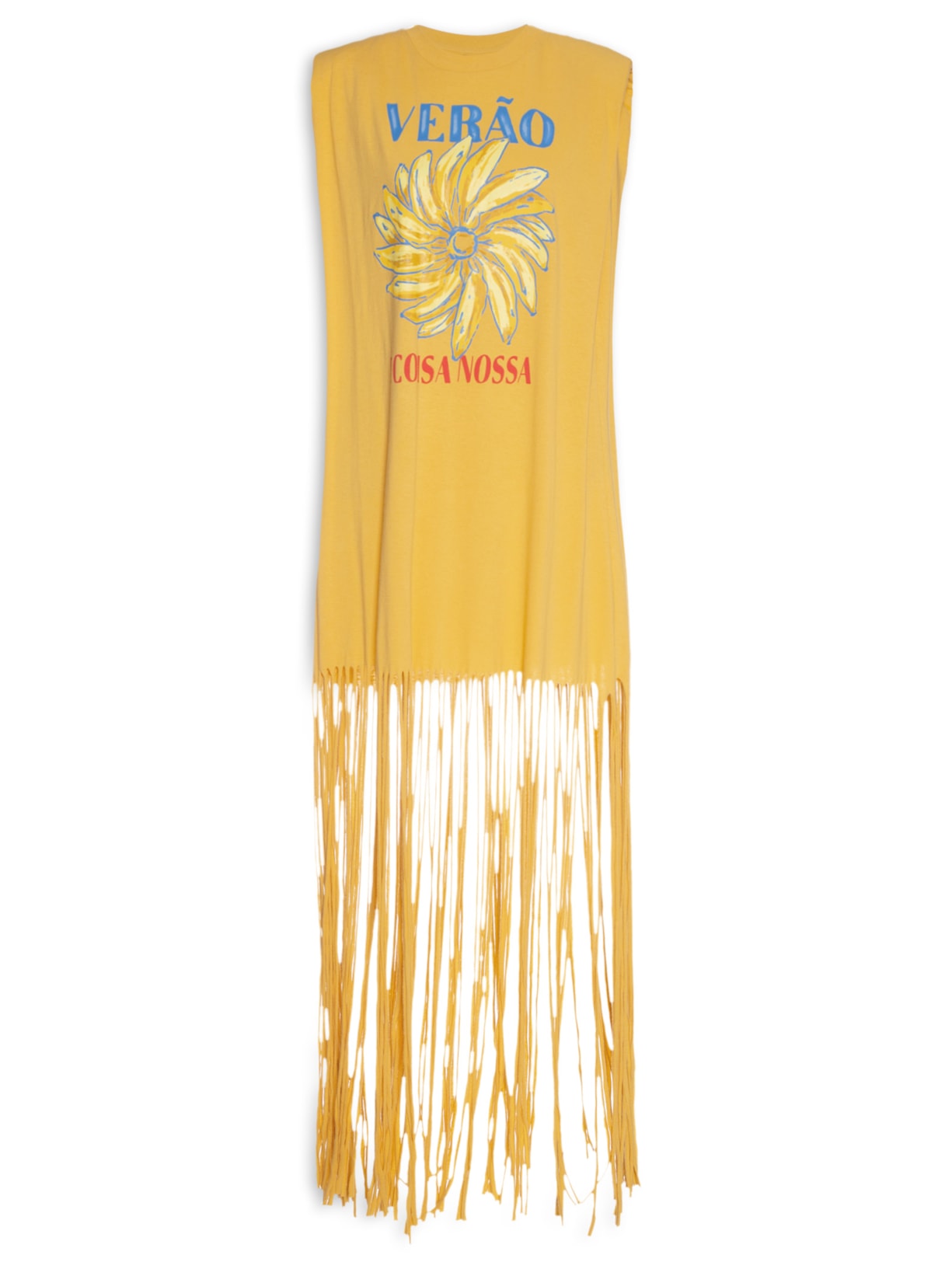 Vestido Franjas Verão E Coisa Nossa - Amarelo