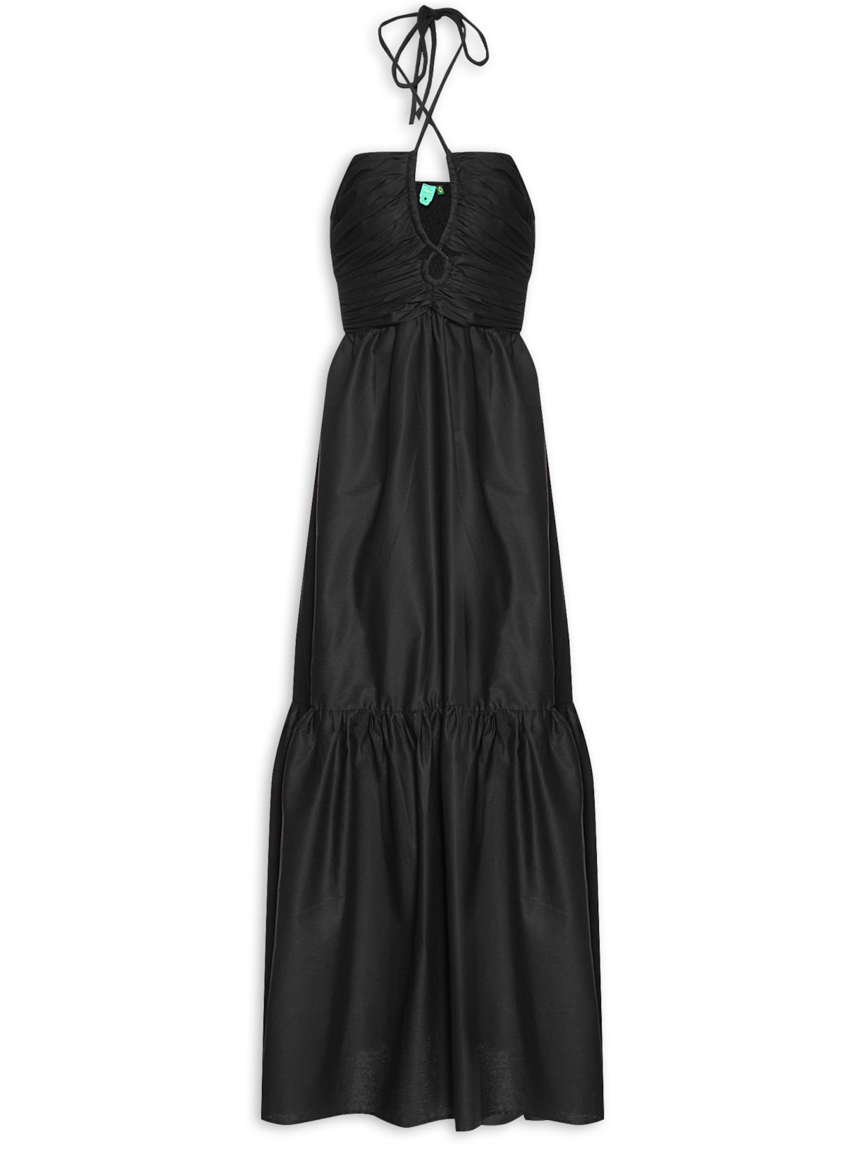 Vestido Franzido Amarração - Preto