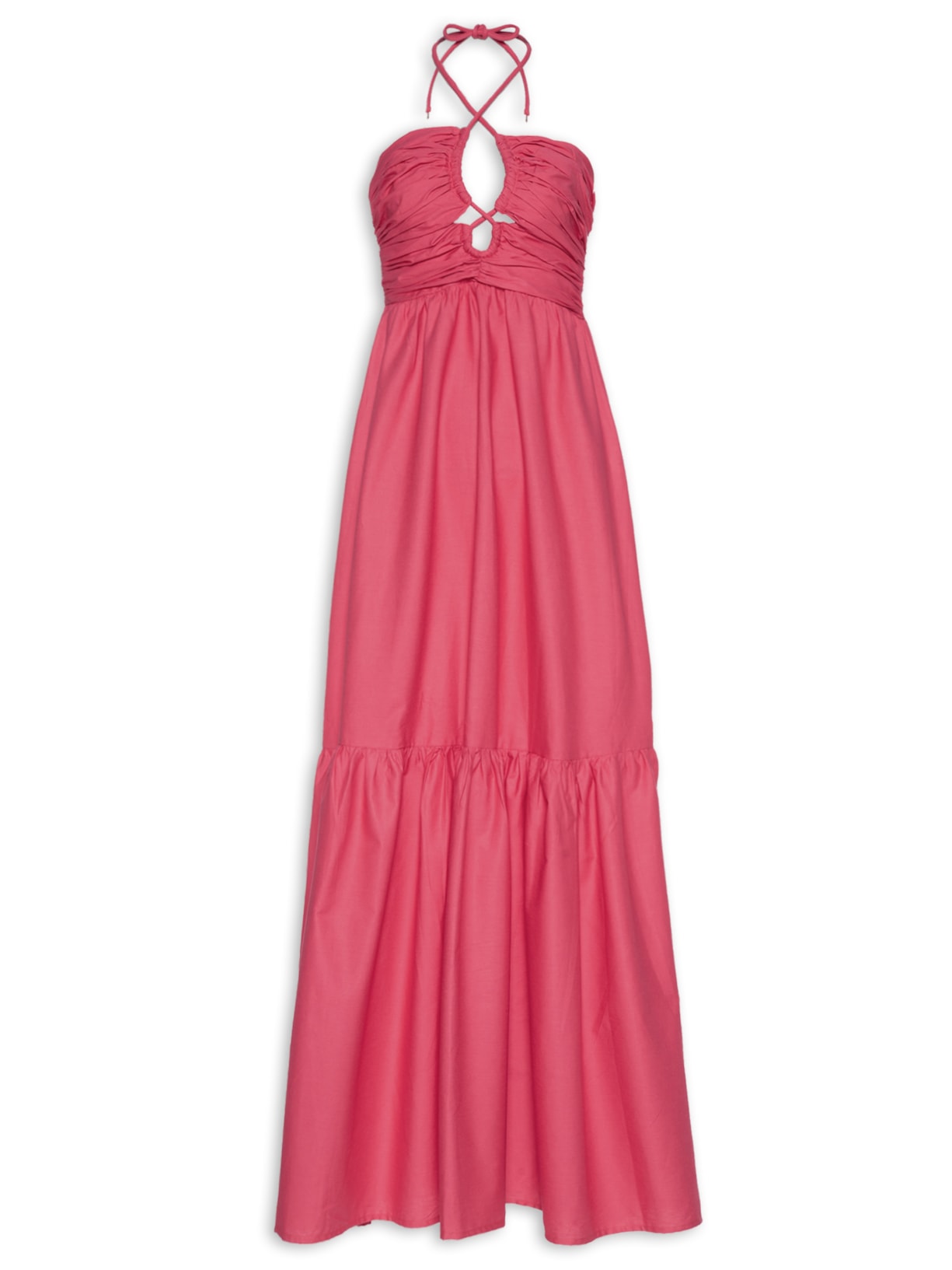 Vestido Franzido Amarração - Rosa