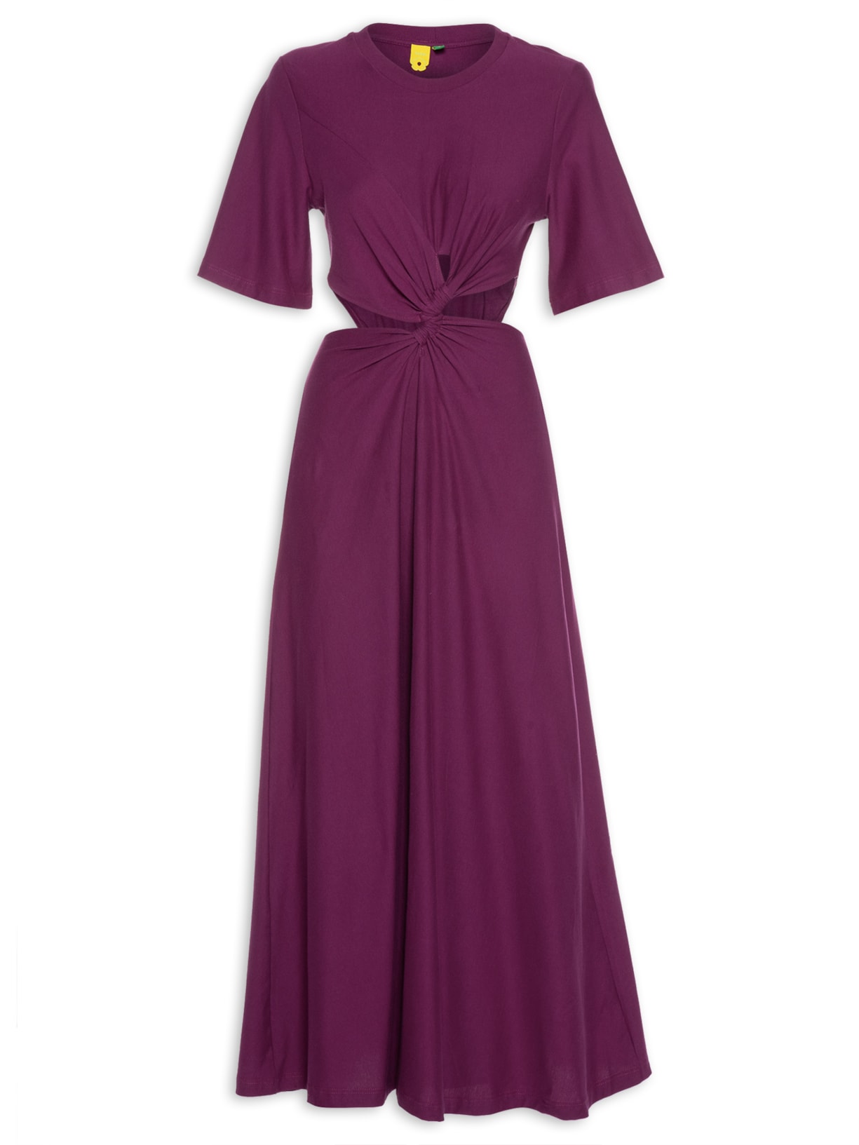 Vestido Franzido Frente - Roxo