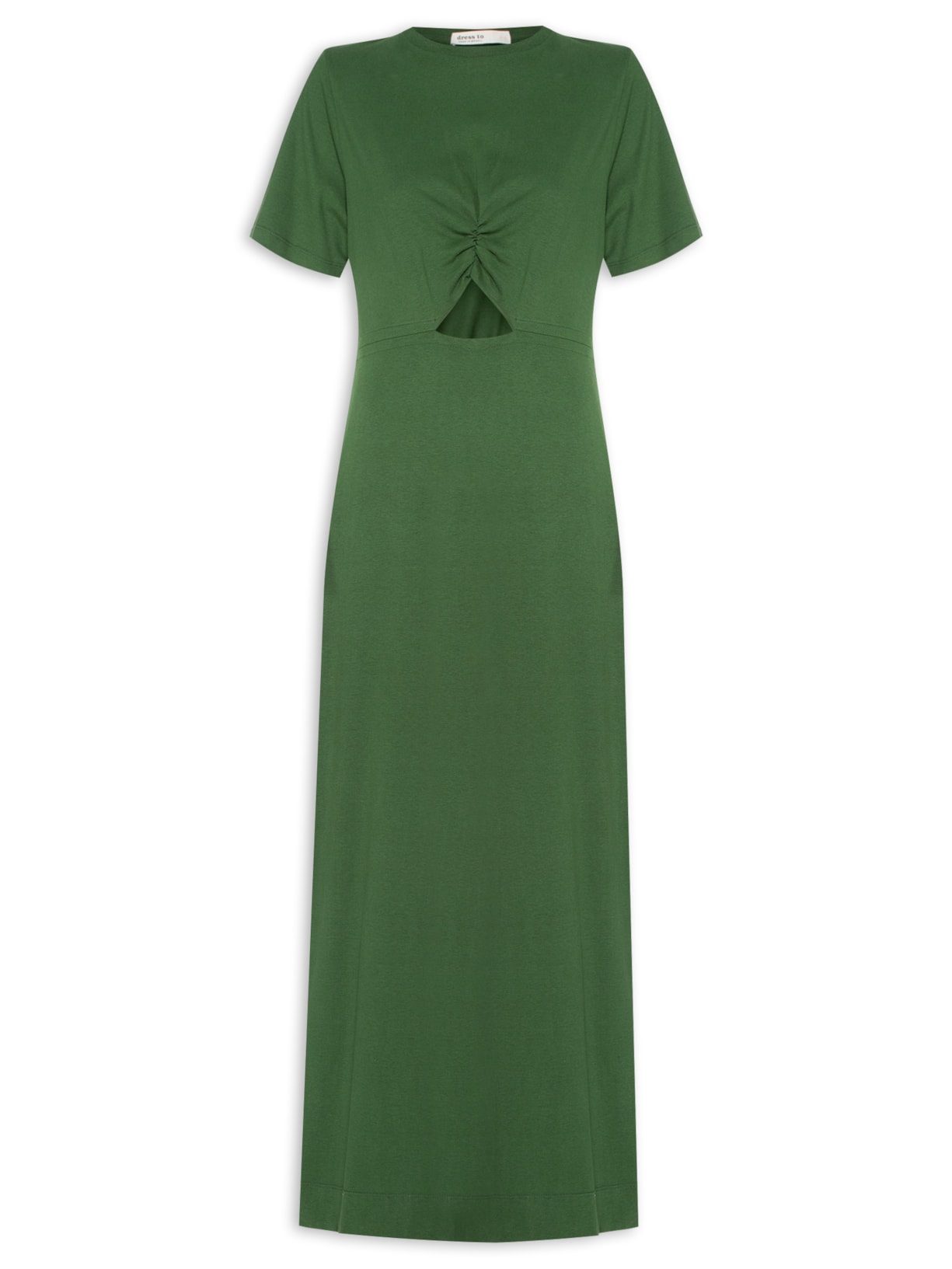 Vestido Franzido Frente - Verde