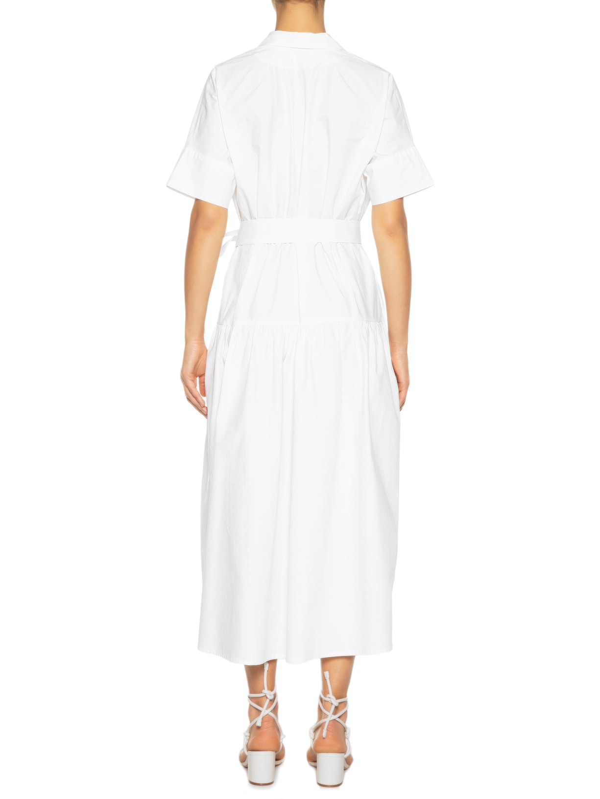 Vestido Franzido Gola Cubana Branco Andrea Marques