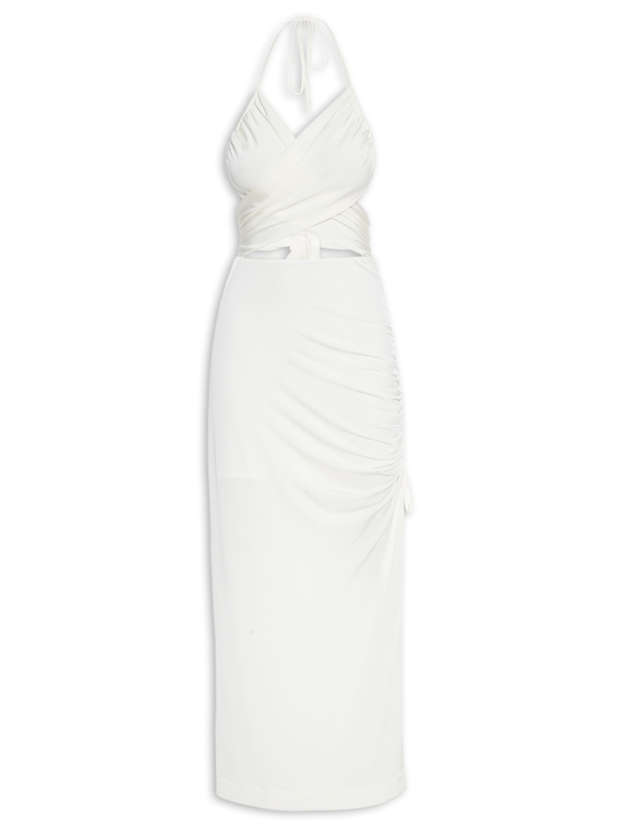 Vestido Franzido Jersey - Branco