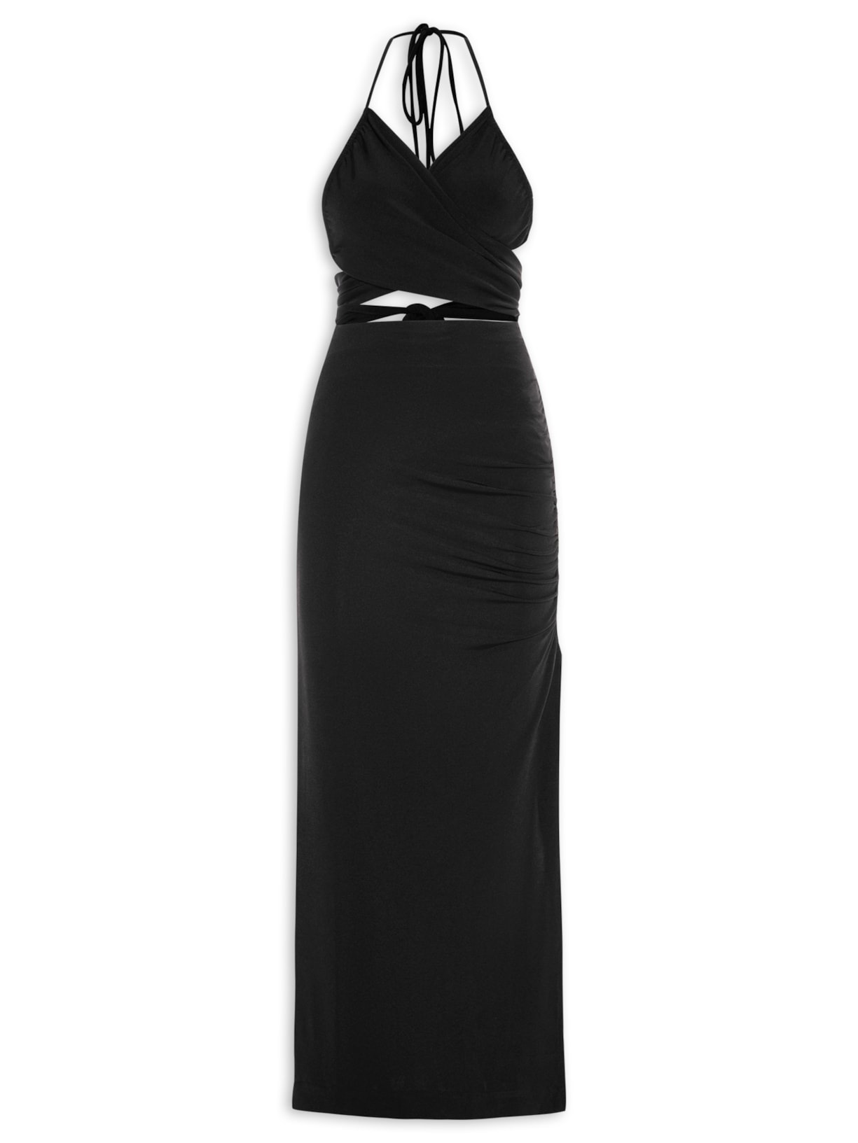 Vestido Franzido Jersey - Preto