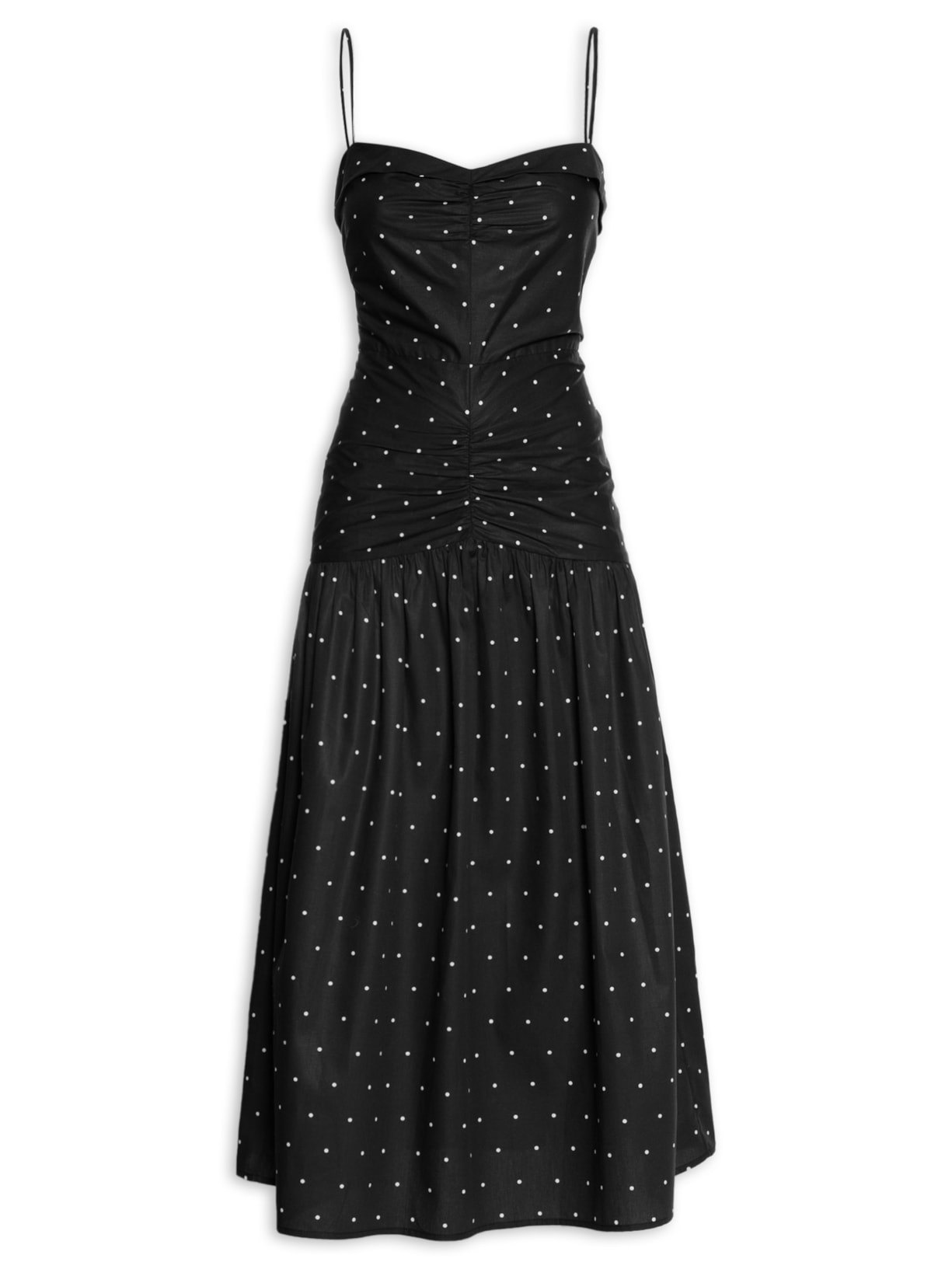 Vestido Franzido - Preto