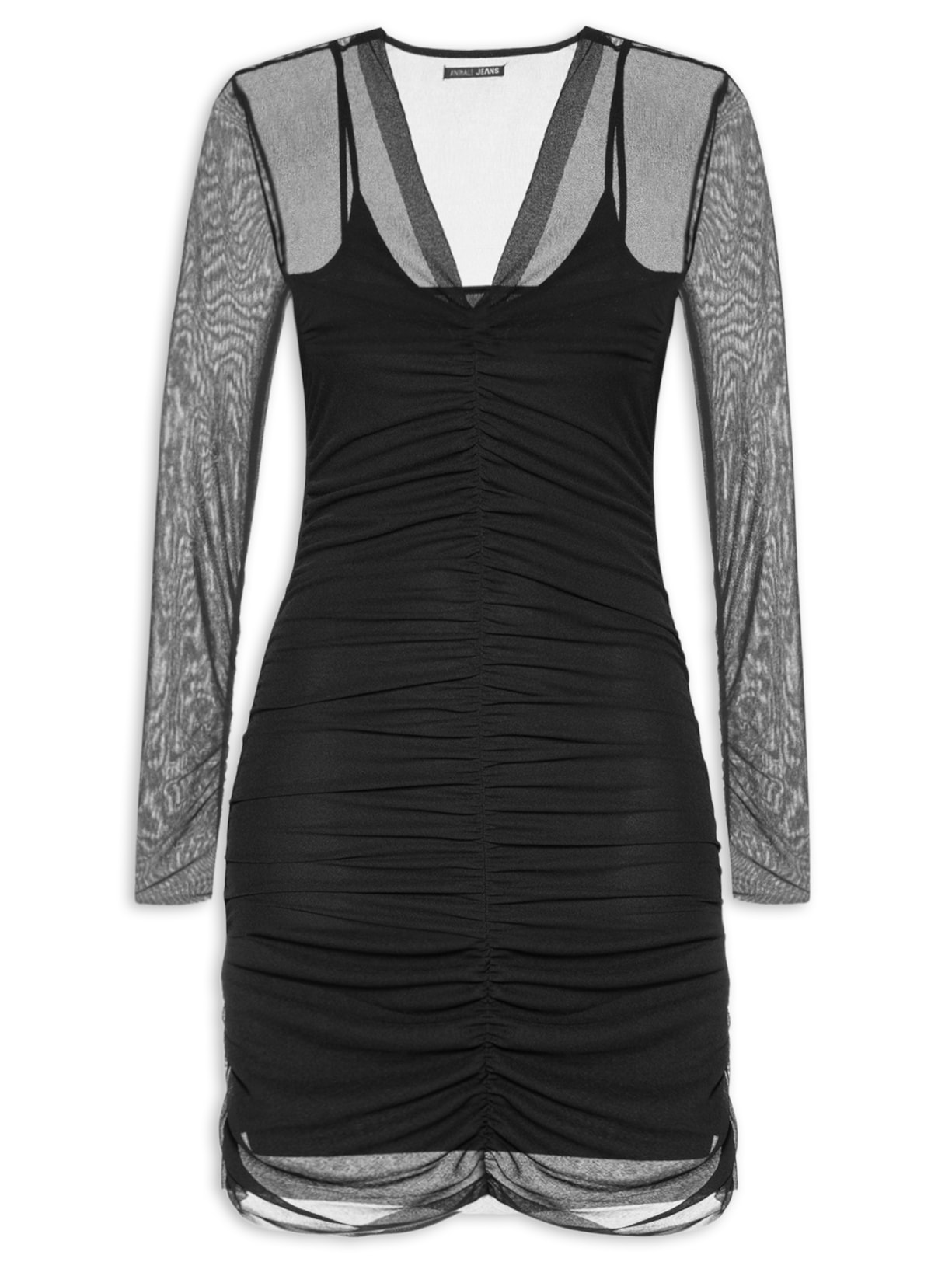 Vestido Franzido - Preto