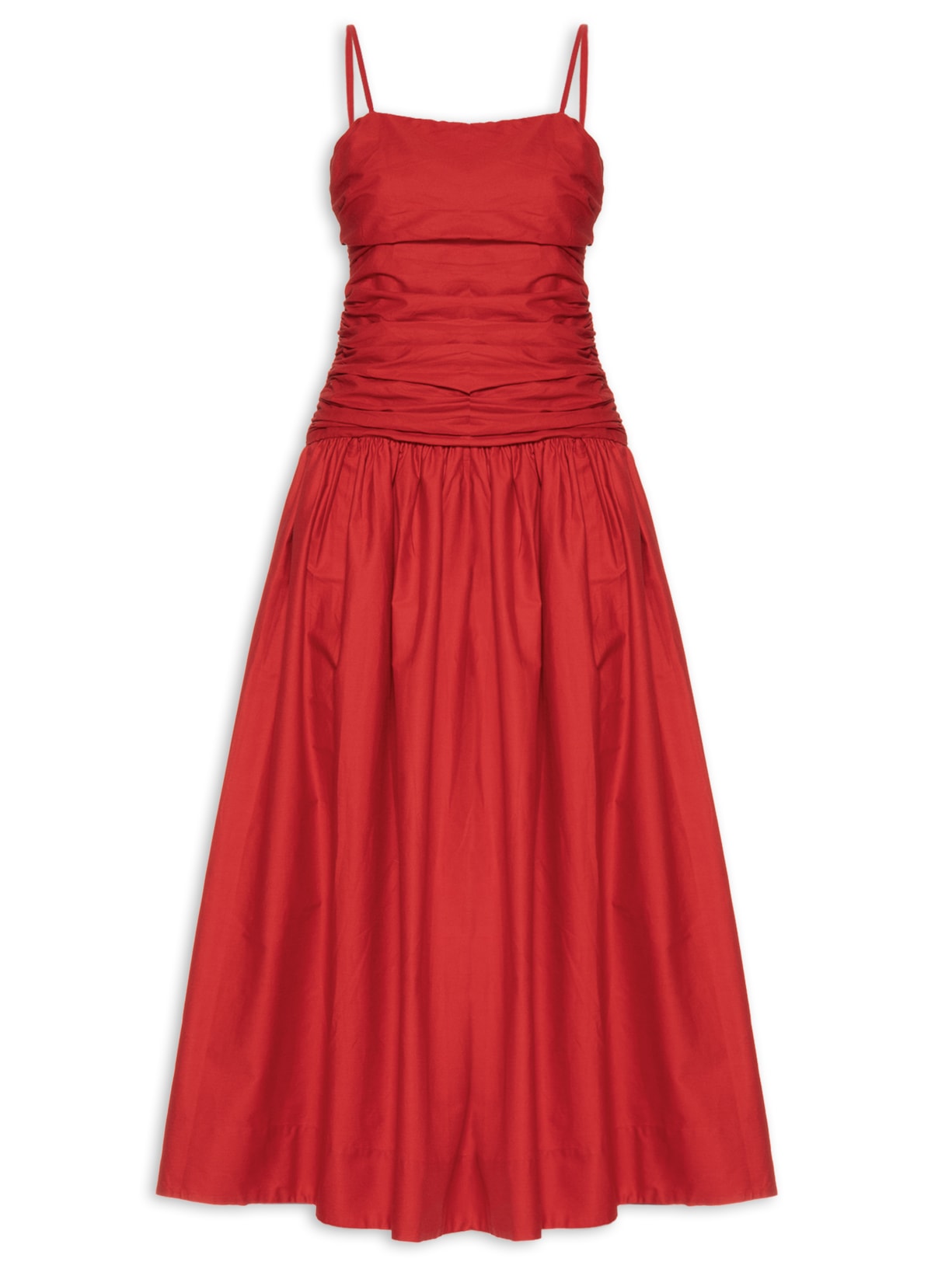Vestido Franzido Rolote - Vermelho