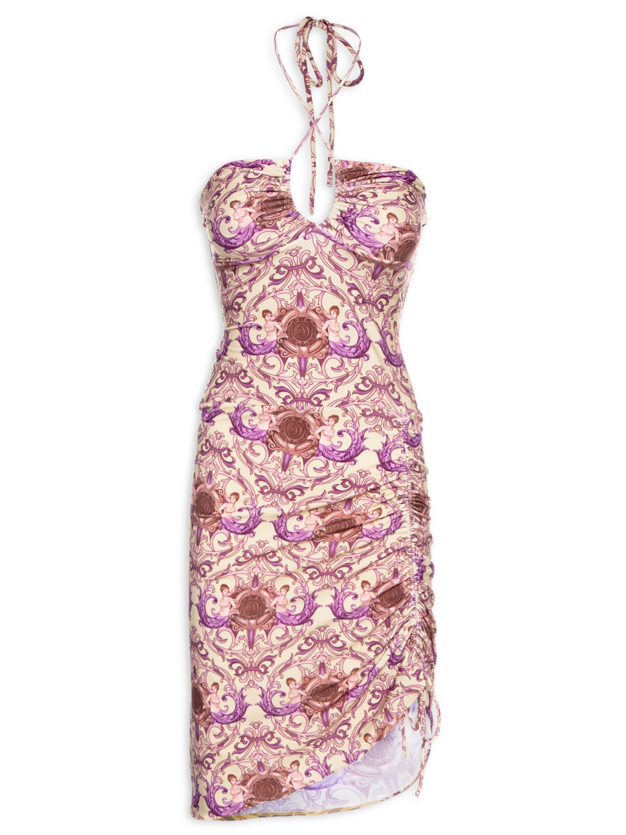 Vestido Franzido Vintage Citronelle - Roxo
