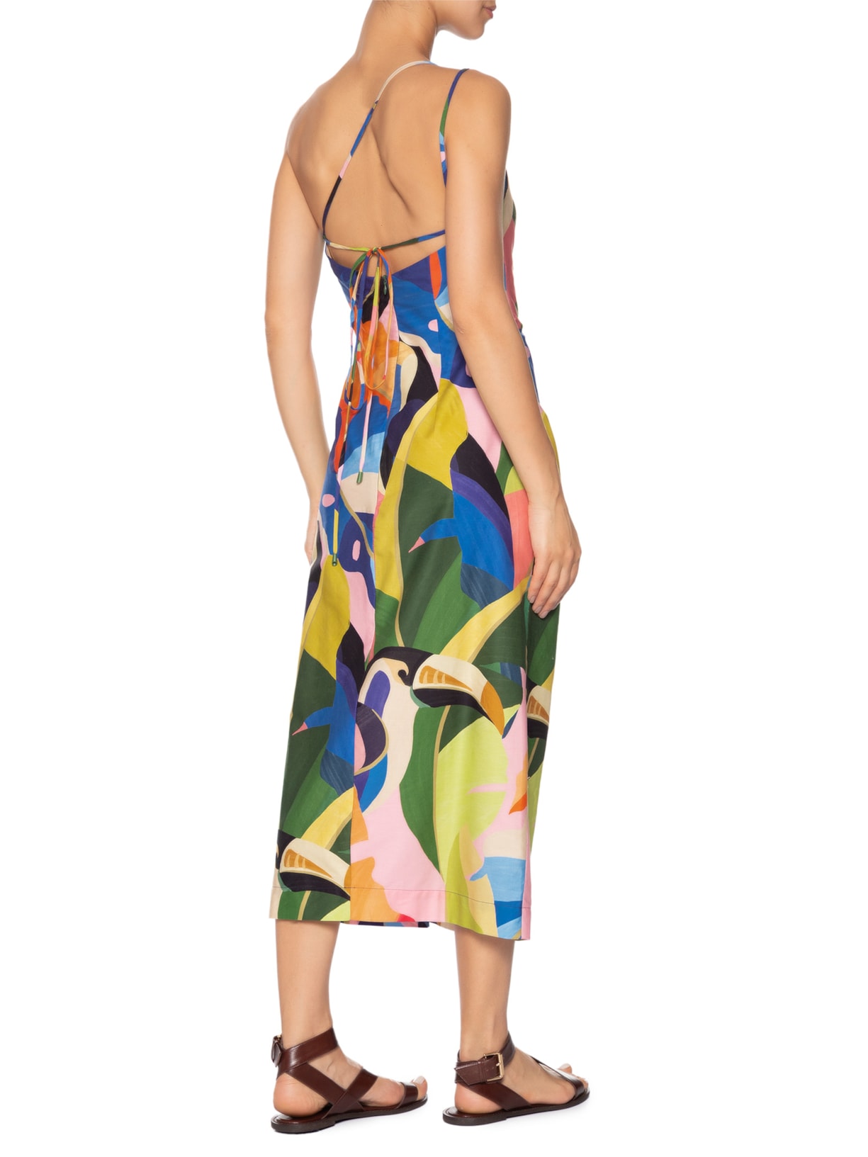 Vestido Franzido Voo Tropical Azul Farm