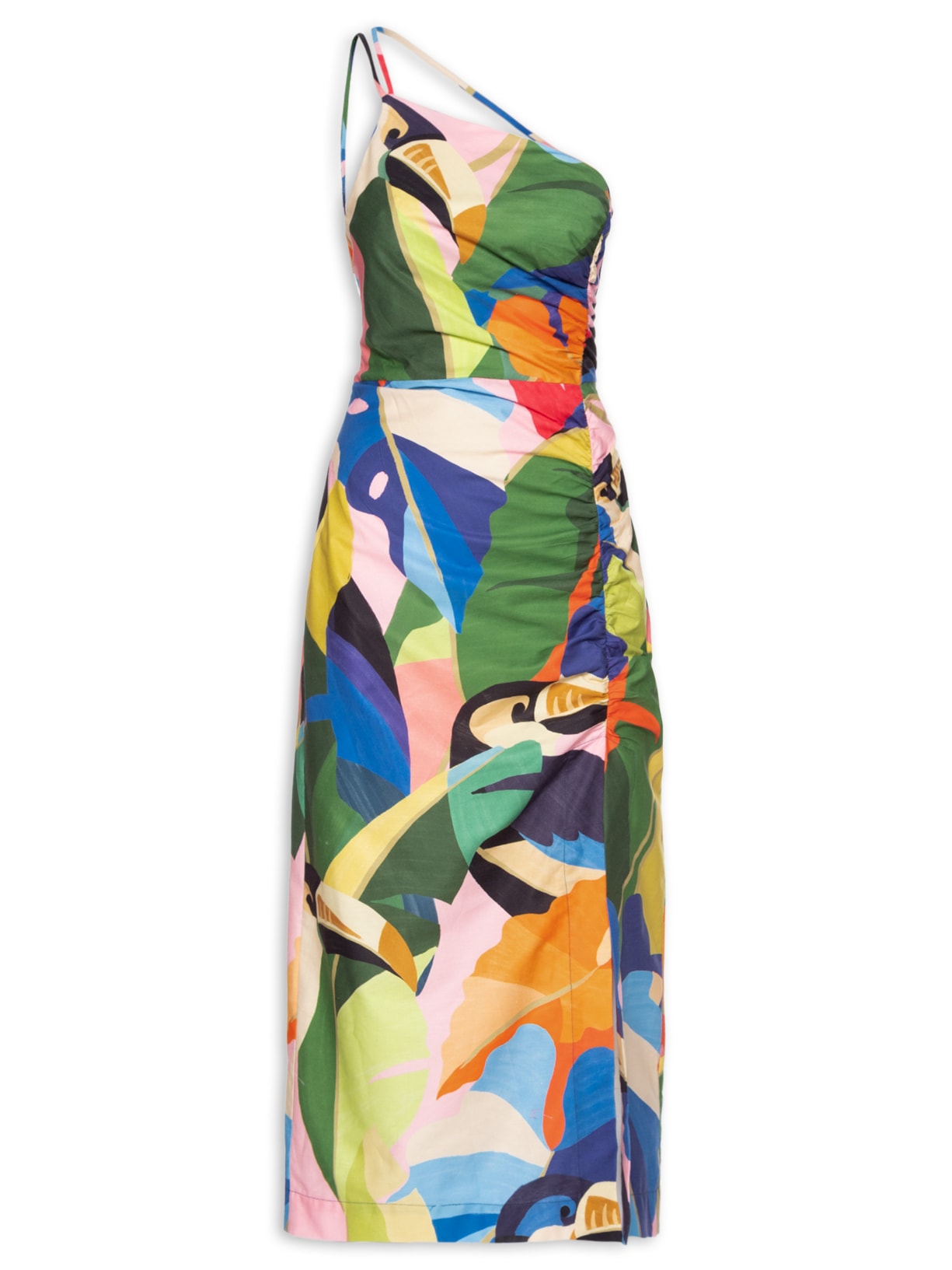 Vestido Franzido Voo Tropical - Azul