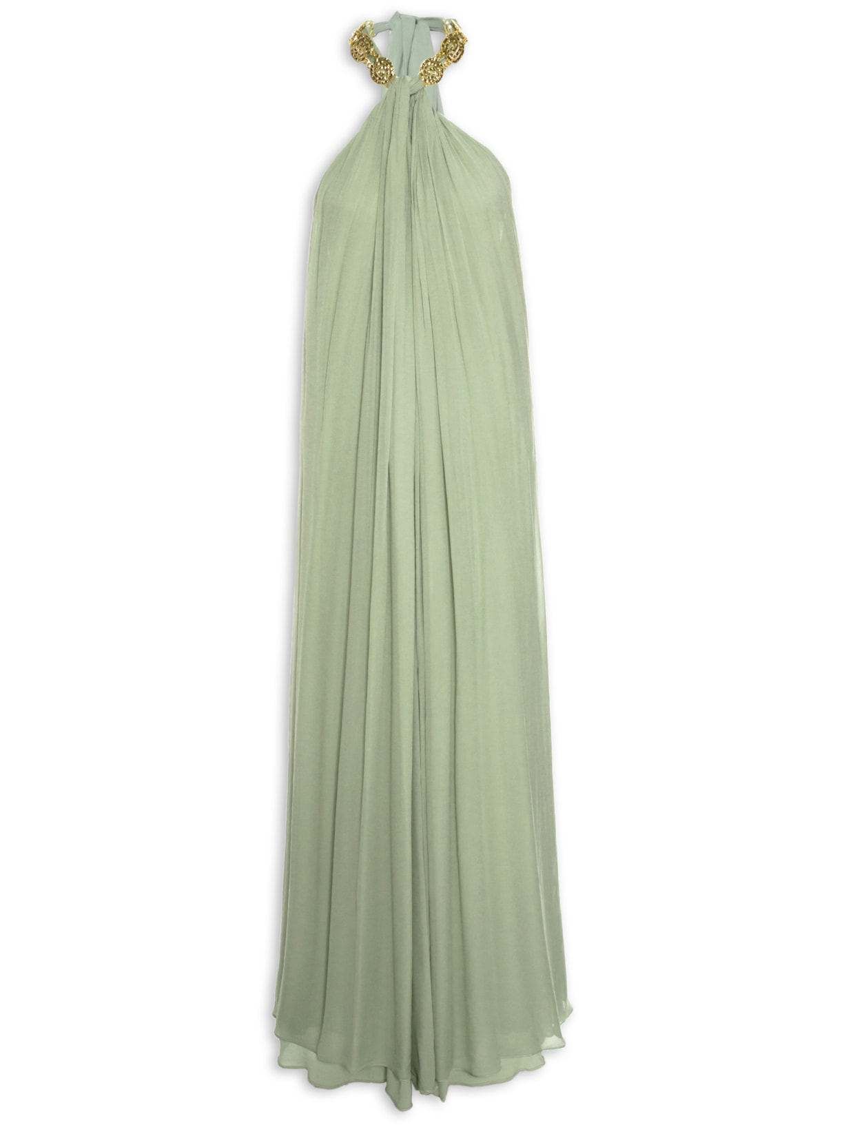 Vestido Frente única Com Abertura Frontal - Verde