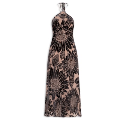 Vestido Frente Única Decore Lia Flor - Preto