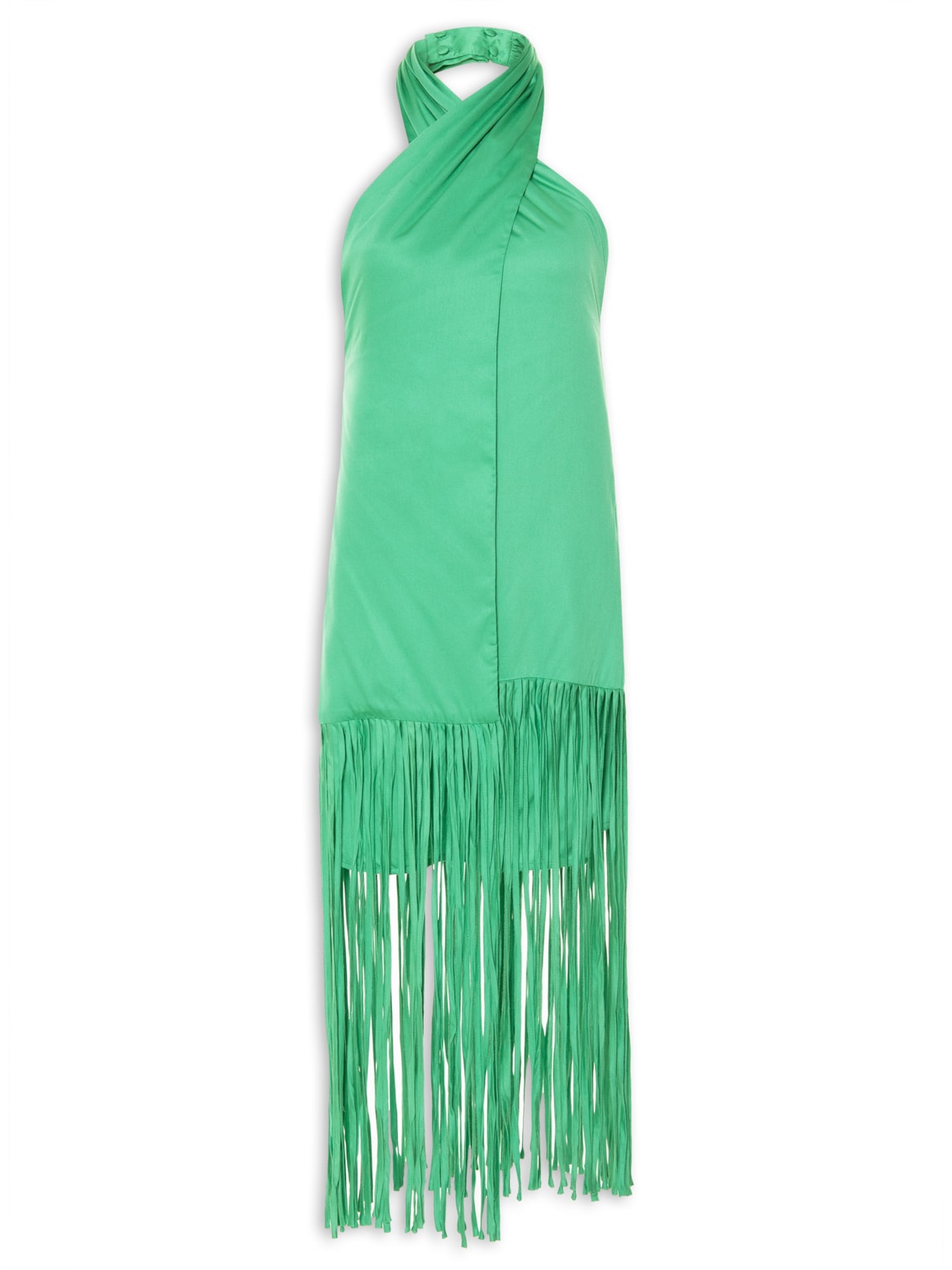 Vestido Frente única Franjas - Verde