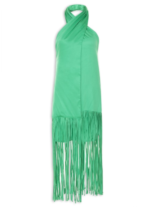 Vestido Frente única Franjas - Verde