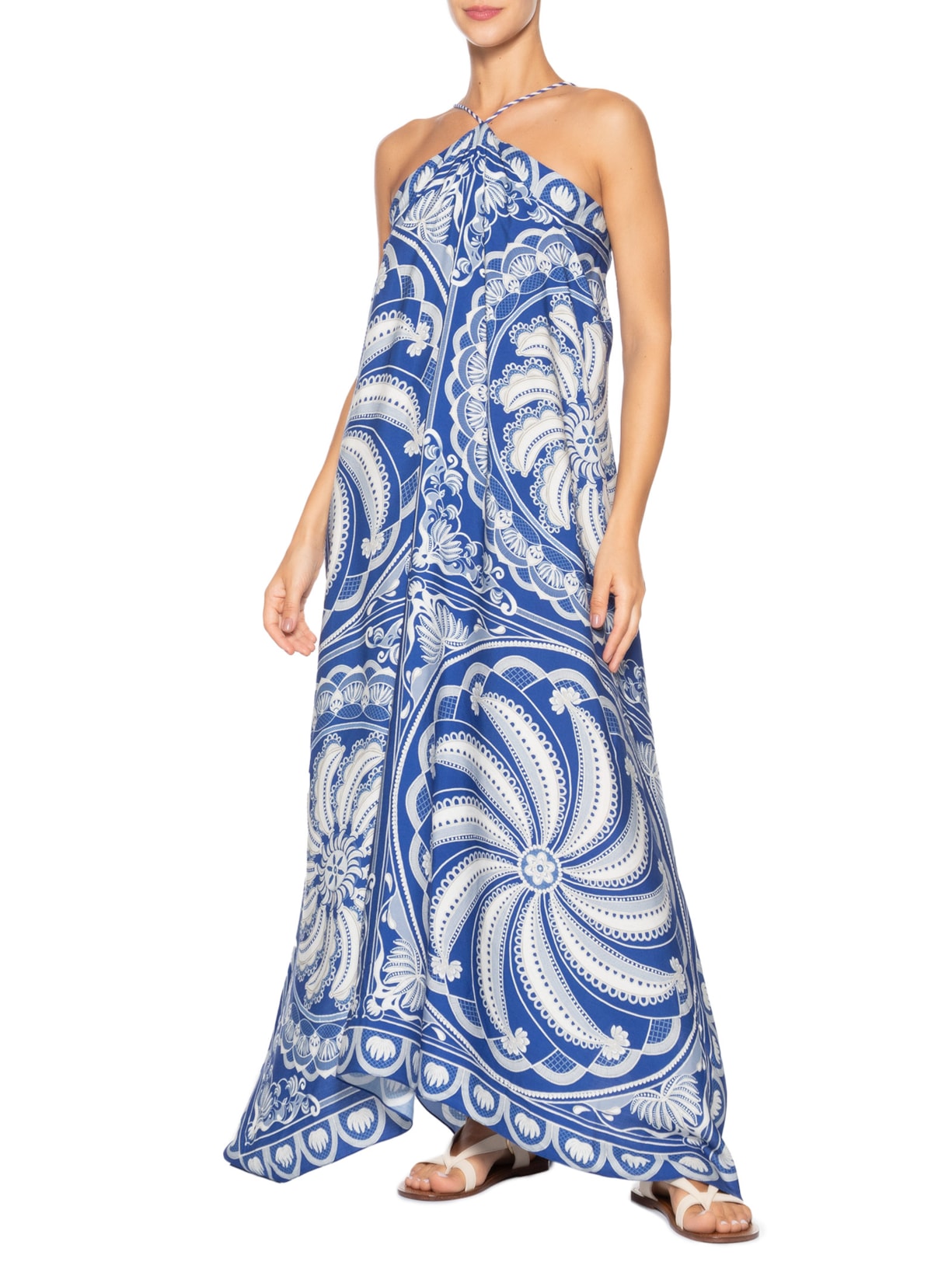 Vestido Frente Única Jardim de Banana Azul Farm