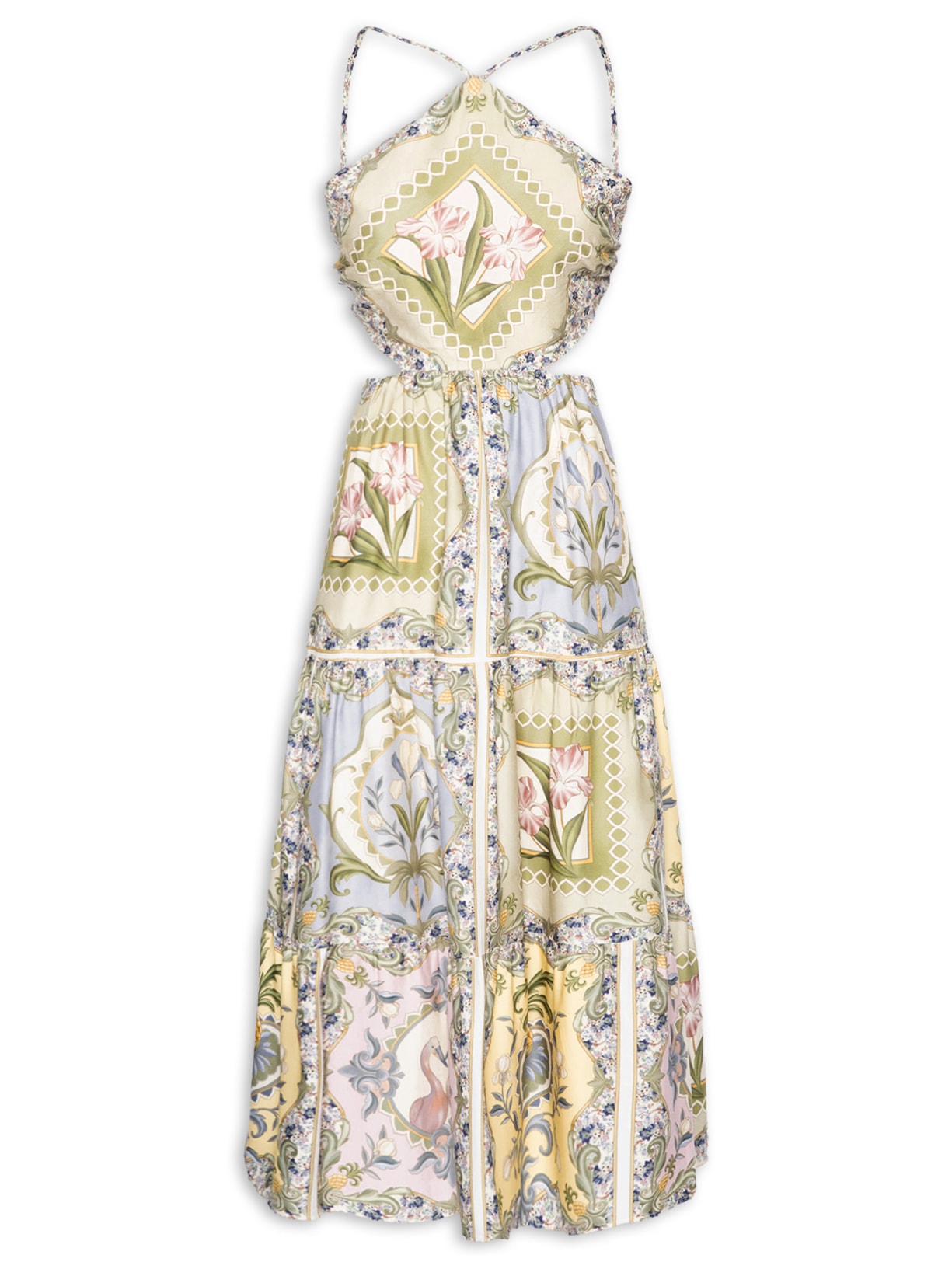 Vestido Frente Única Lenço Pelicano – Azul Farm