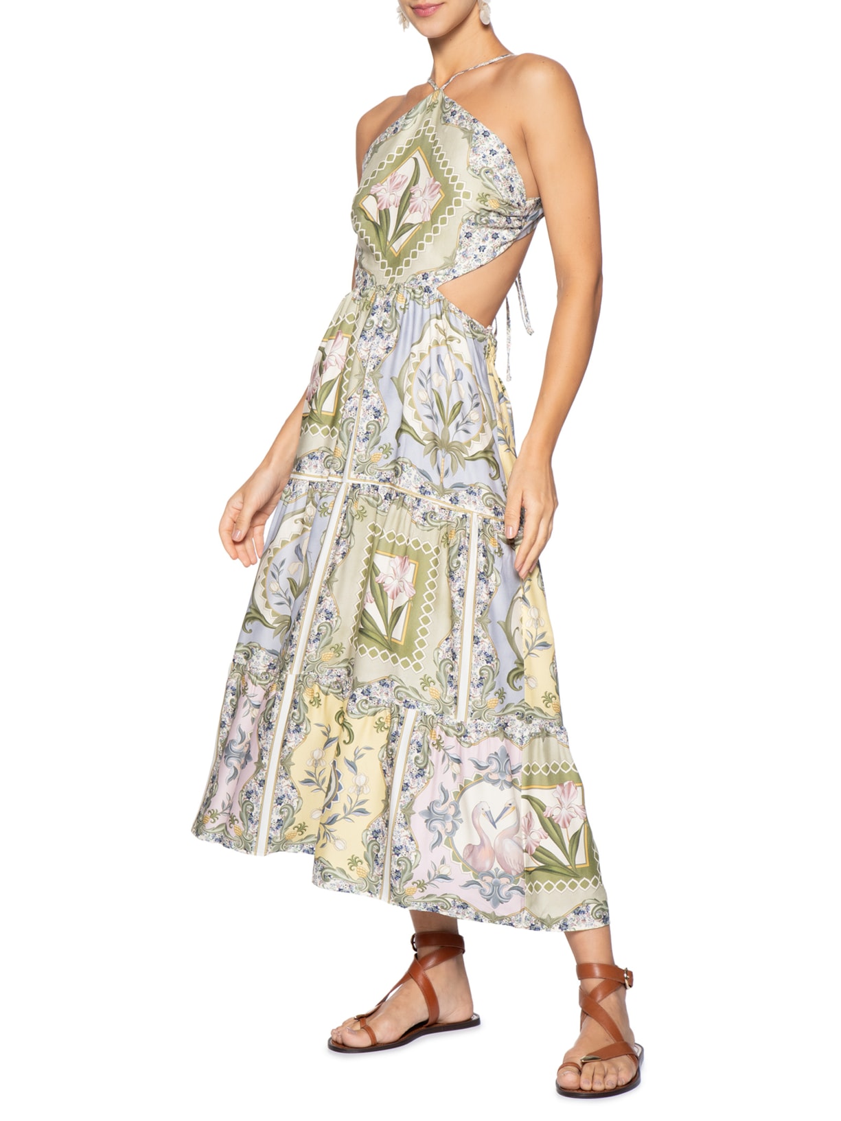 Vestido Frente Única Lenço Pelicano – Azul Farm