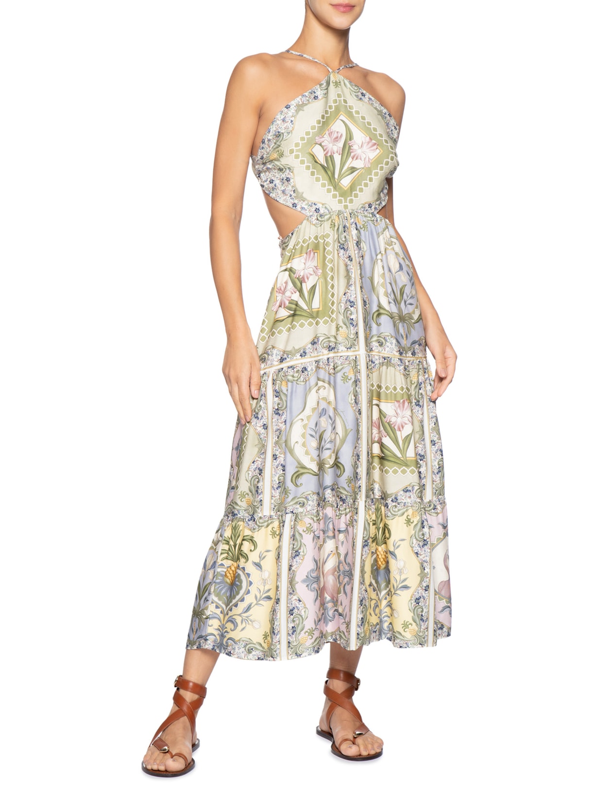 Vestido Frente Única Lenço Pelicano – Azul Farm